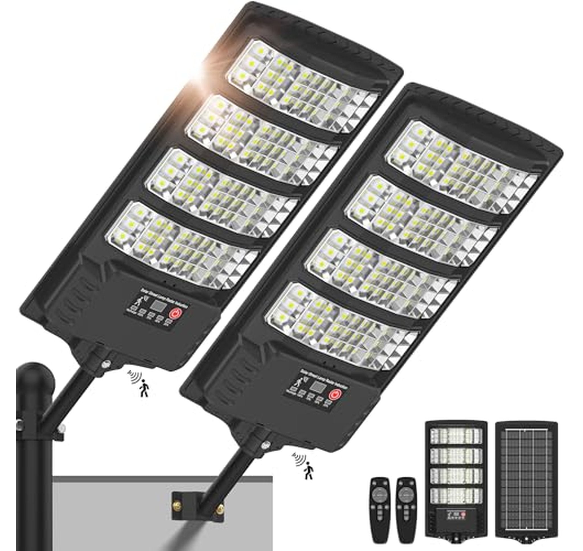 2 Pack Solar Dusk-to-Dawn LED Street Lights