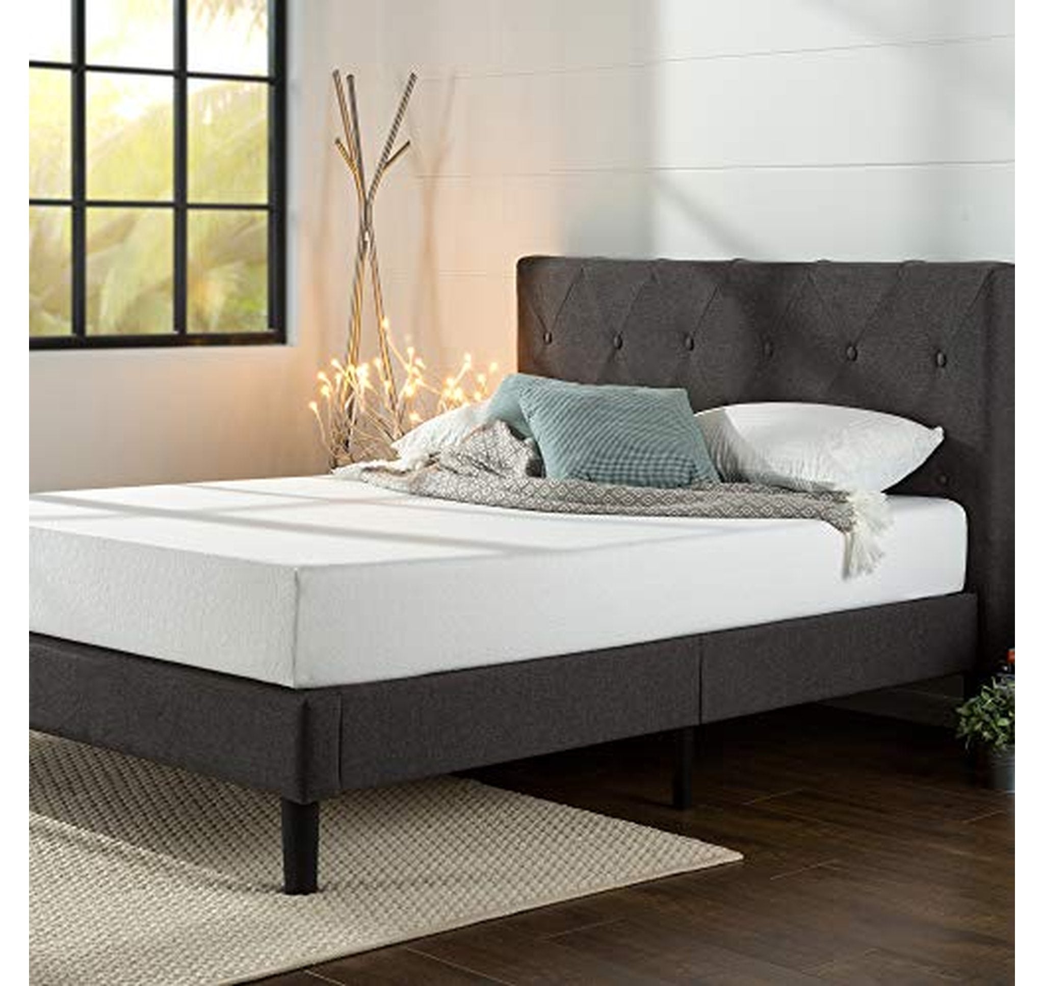 Zinus Shalini Queen Upholstered Platform Bed Frame
