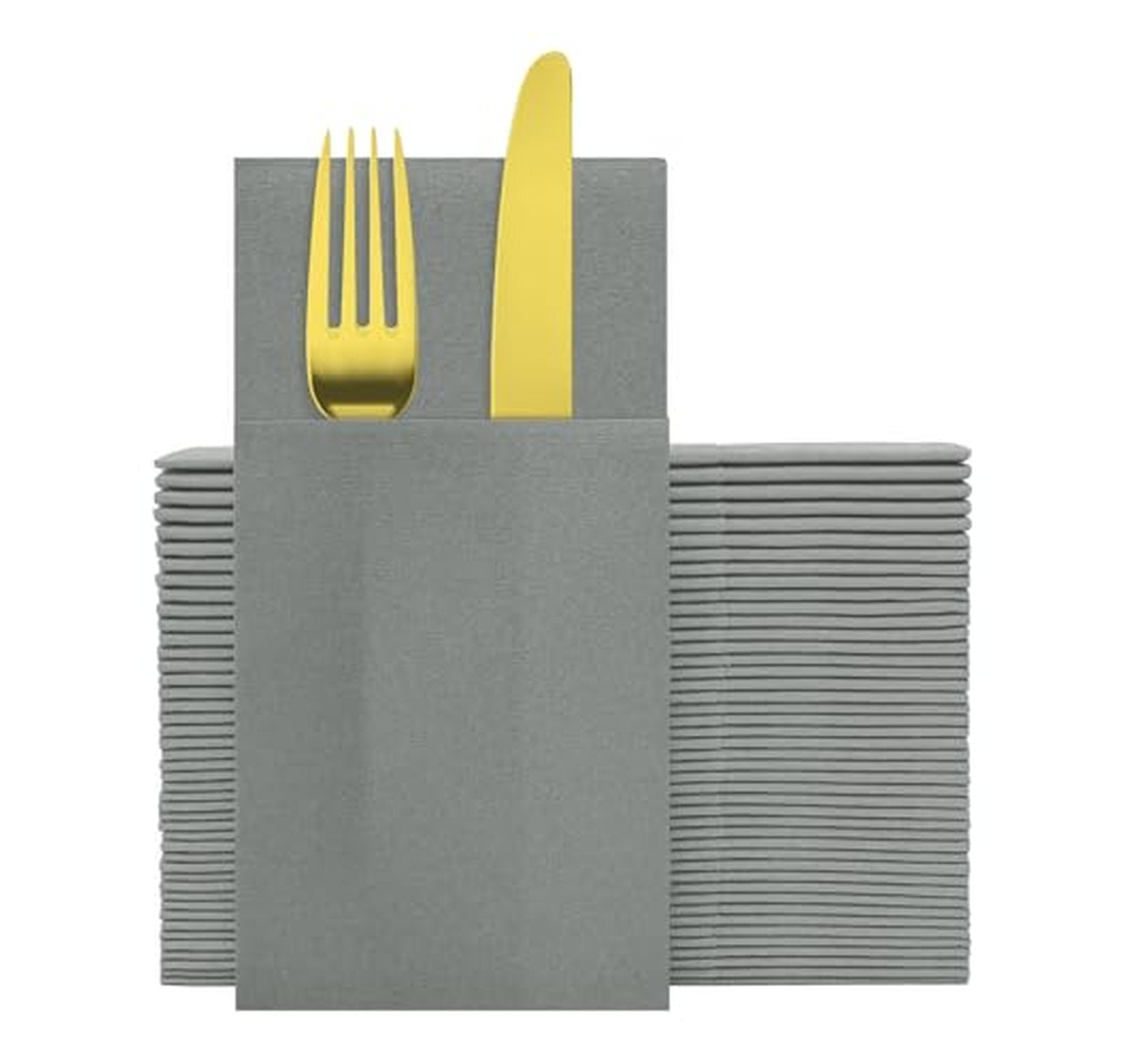 50 Pack Linen Feel Napkins with Flatware Pocket