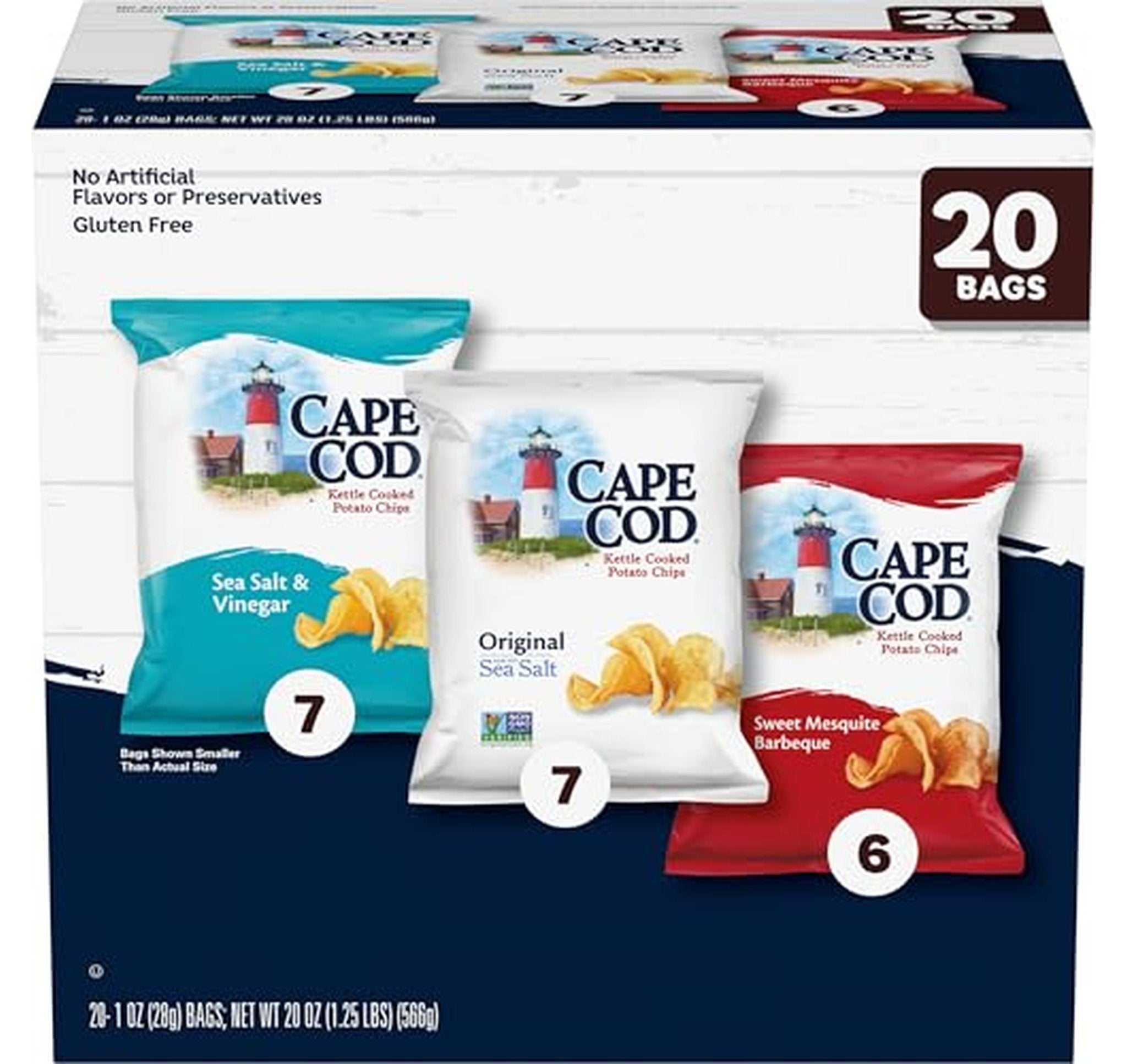20 Pack Cape Cod Variety Potato Chips 1 Oz (OU)
