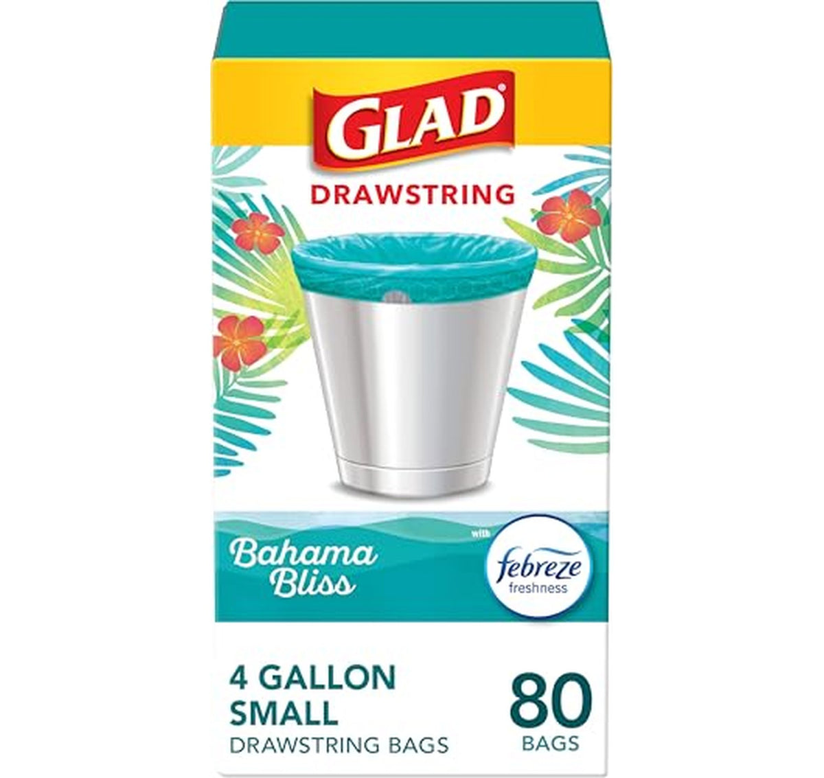 Glad 4 Gallon Scented Small Trash Bags 80 Count