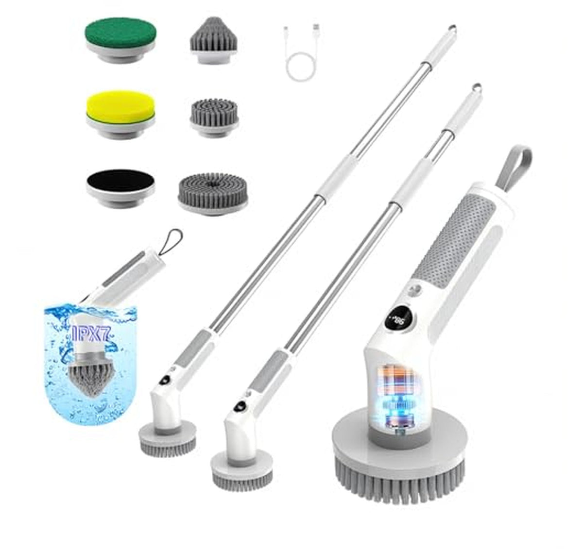 Cordless IPX7 Electric Spin Scrubber