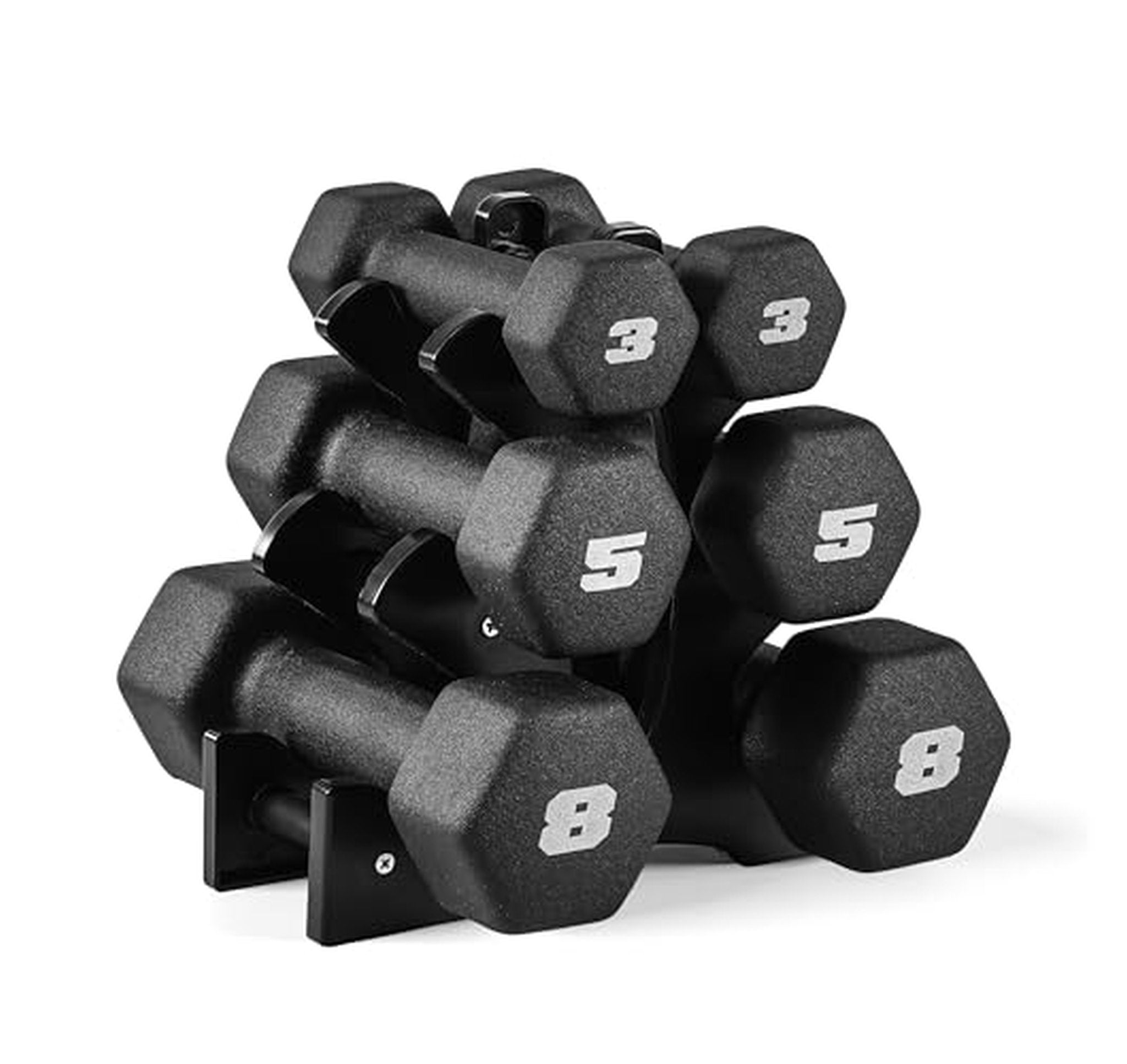 Neoprene Dumbbell Set with Rack, 32 LB Total