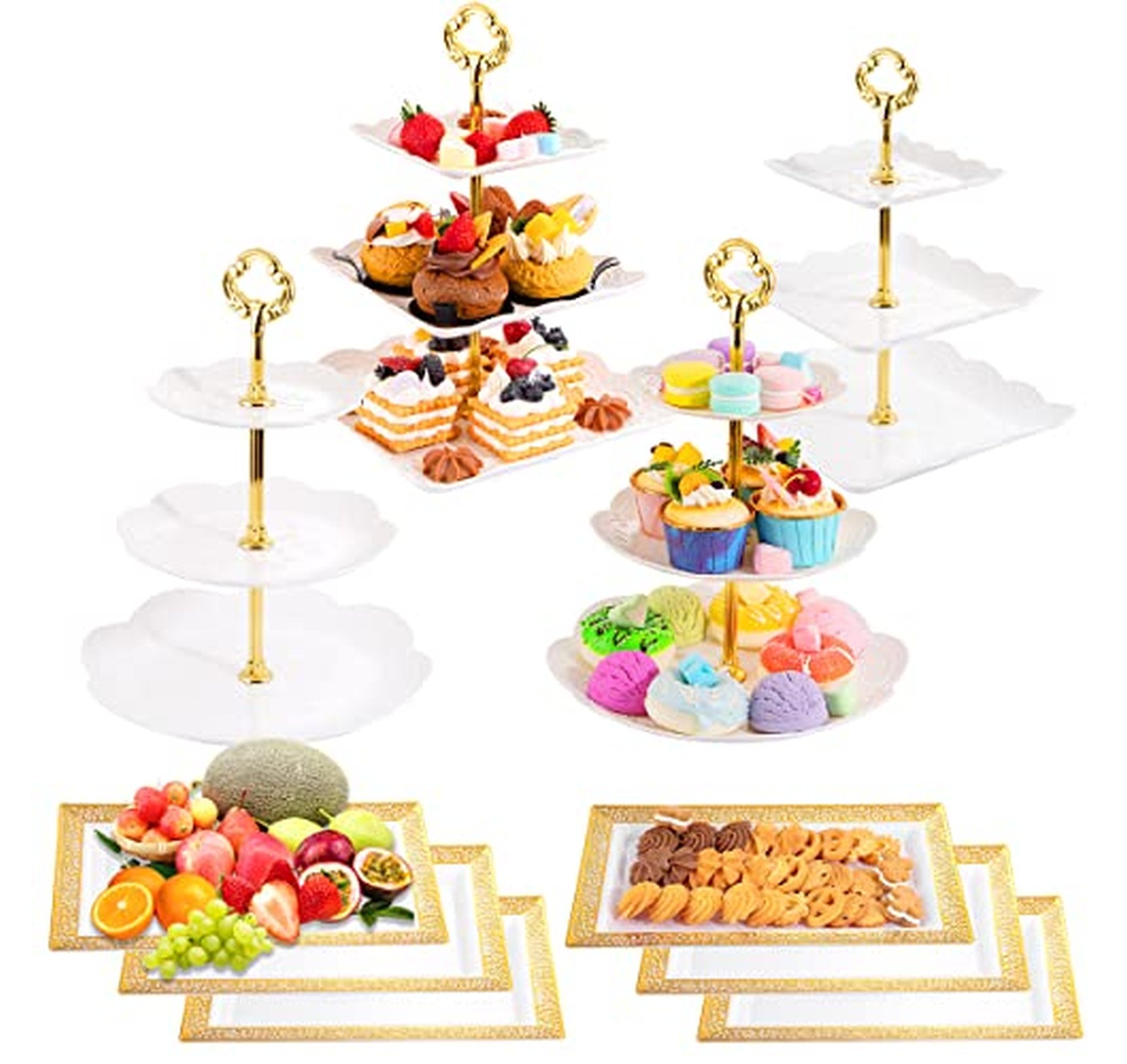 10 Pack Cupcake and Cake Display Stands Set