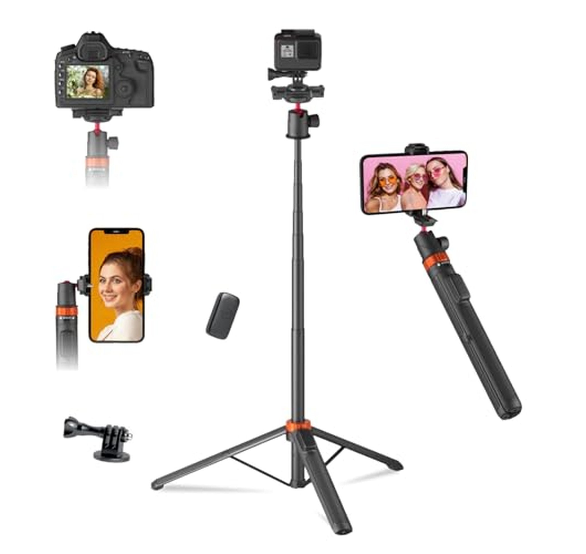 66.5-Inch Tripod Selfie Stick with Ball Head