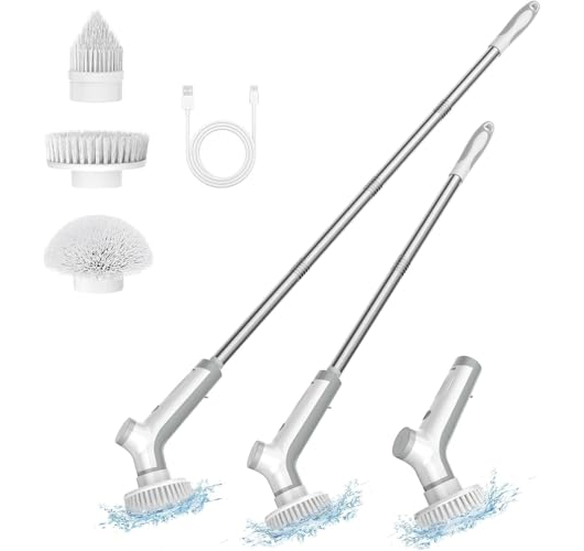 Cordless Electric Spin Scrubber with Adjustable Handle