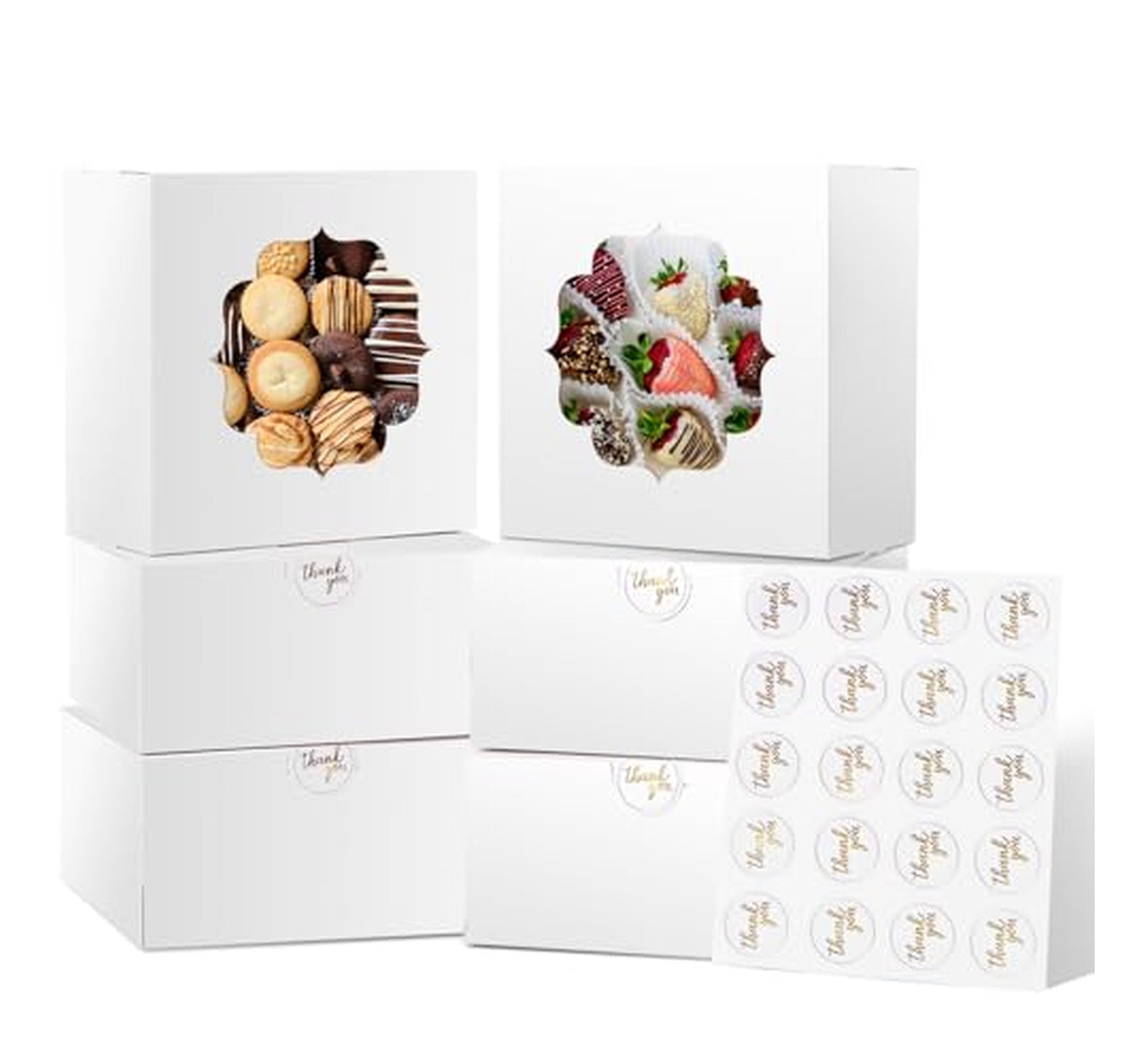 30 Pack 6-Inch Bakery Boxes with Window