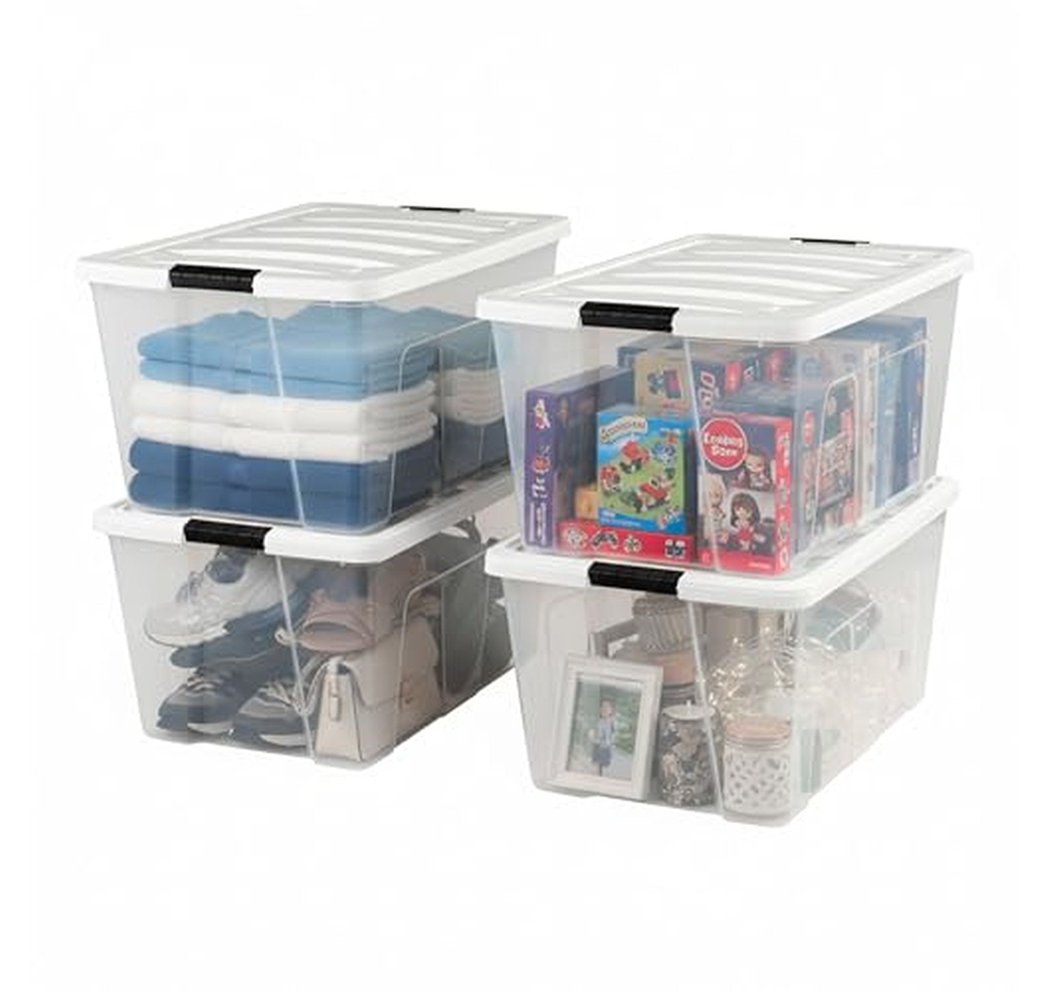 4 Pack IRIS USA 94 Qt Plastic Storage Bins