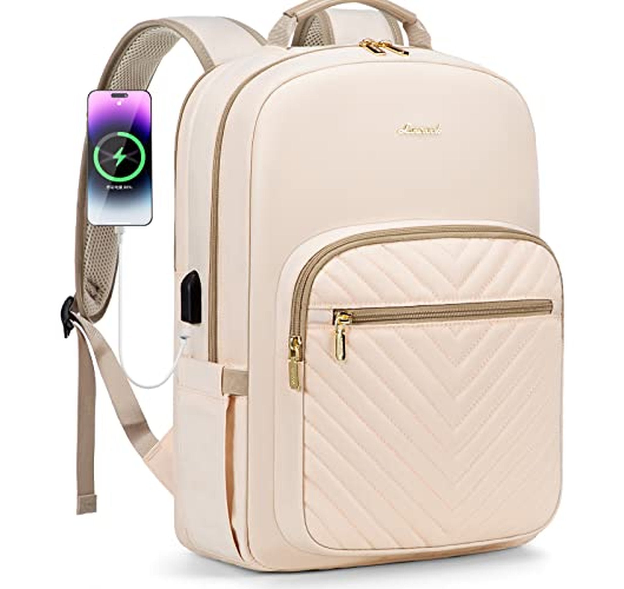 Waterproof Laptop Backpack with USB Port 15.6-Inch