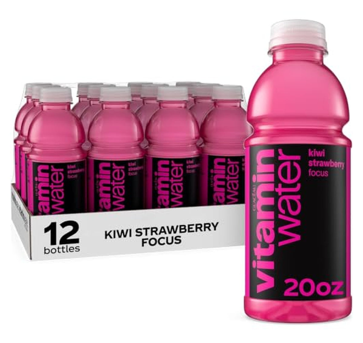 12 Pack vitaminwater Focus Flavored Water Beverage Bottles