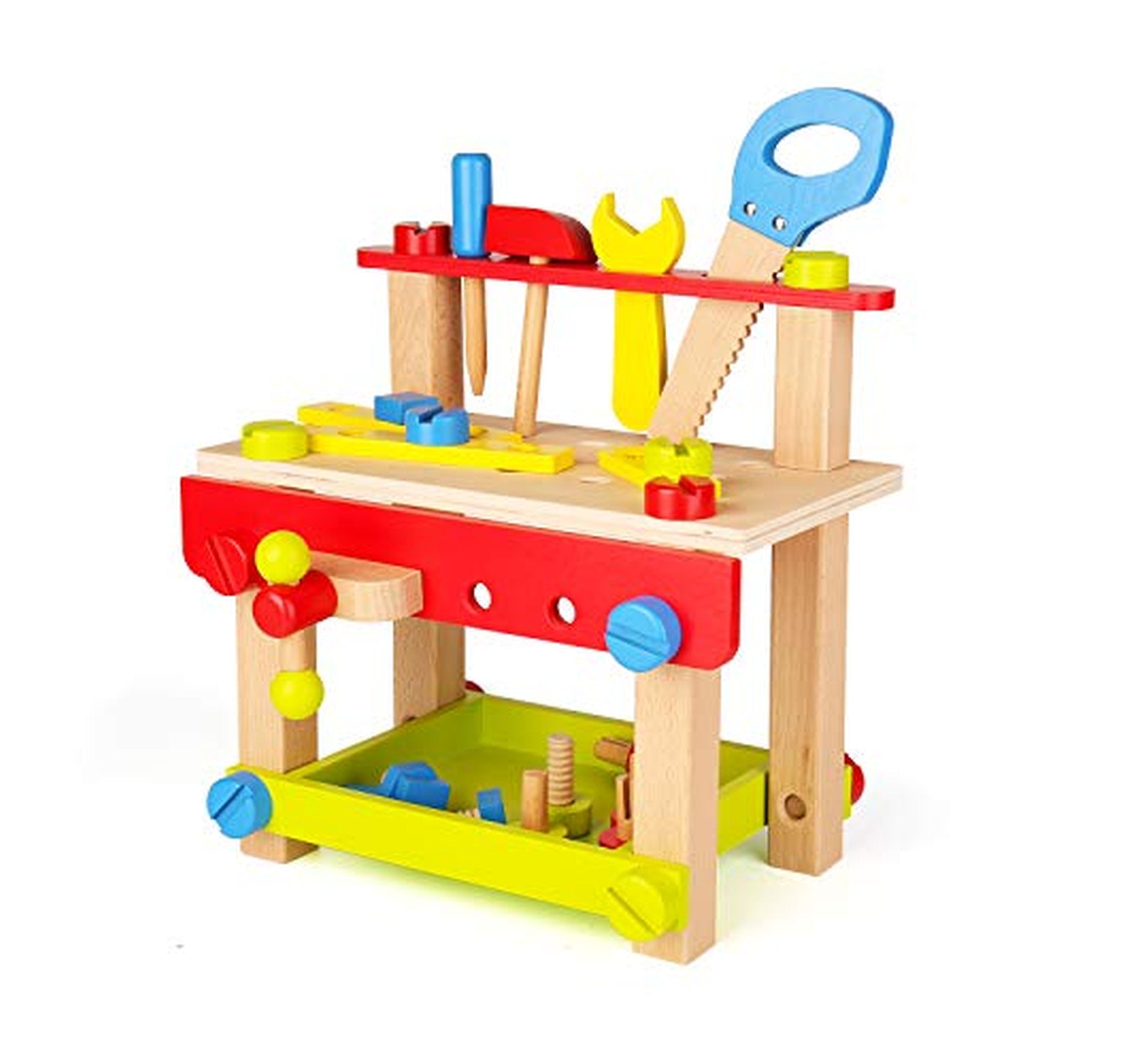 Wooden Kids Workbench with Toy Tools Set
