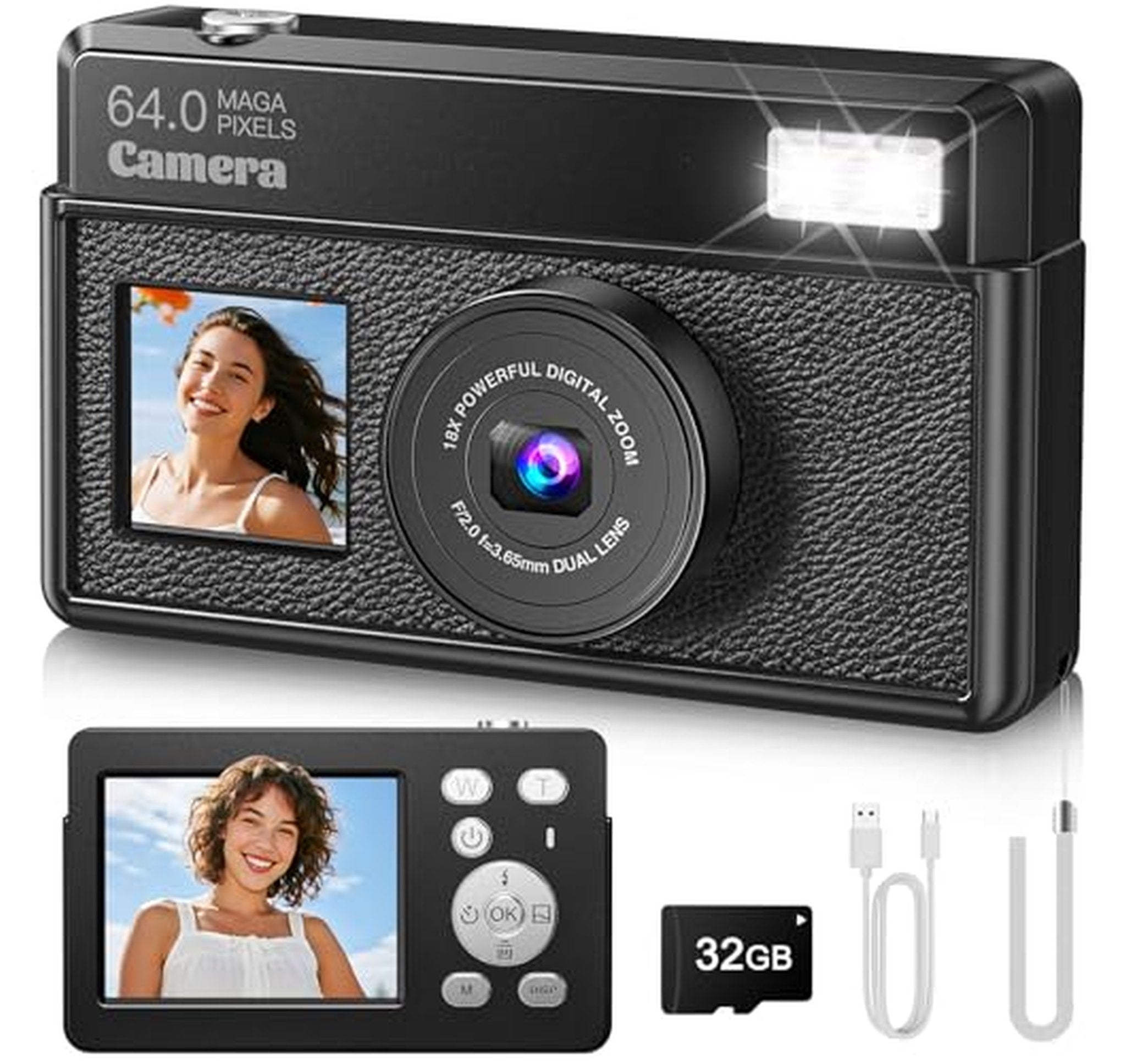 4K 64MP Autofocus Compact Digital Camera