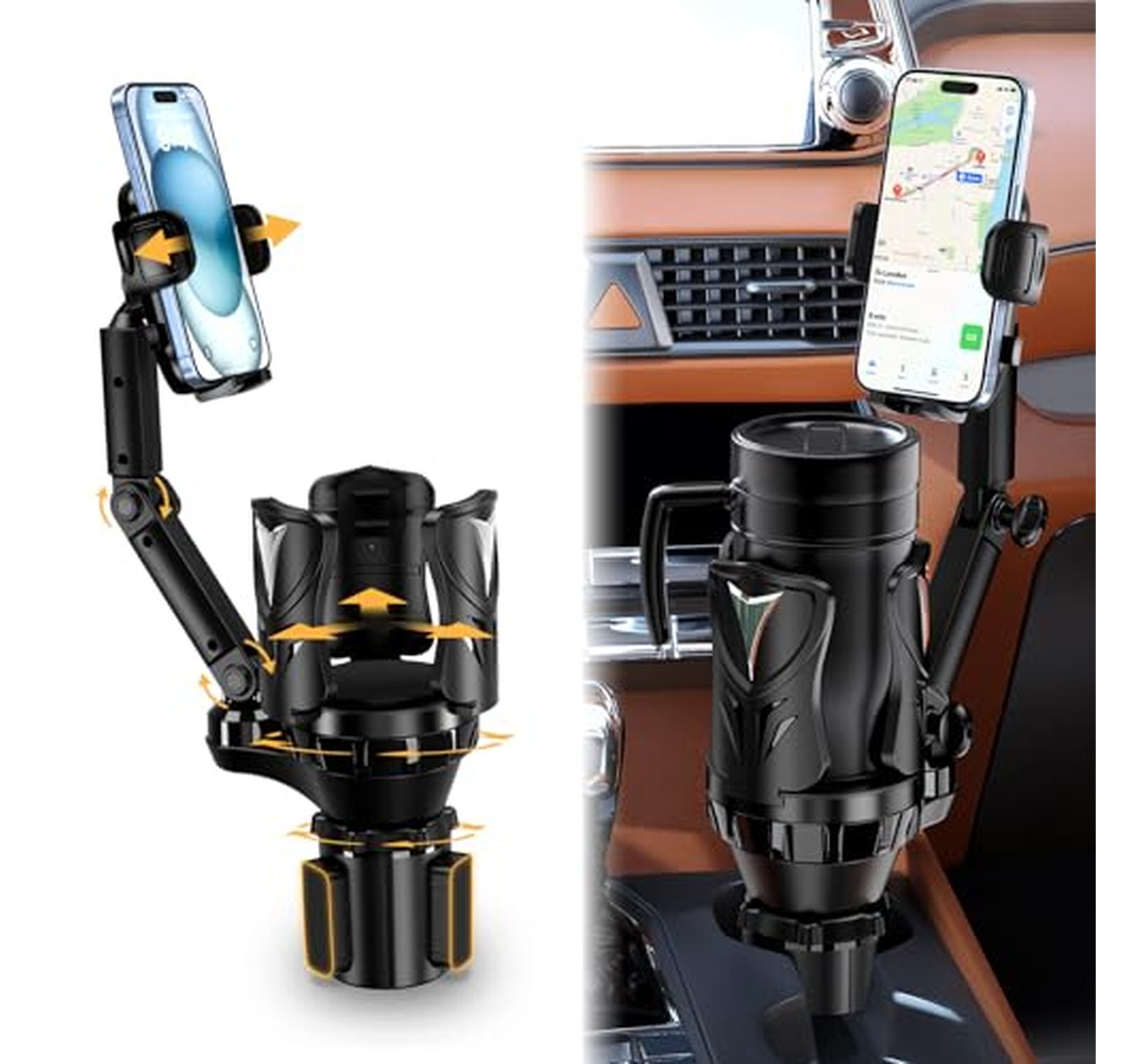 Adjustable Car Cup Holder Expander with Secure Grip