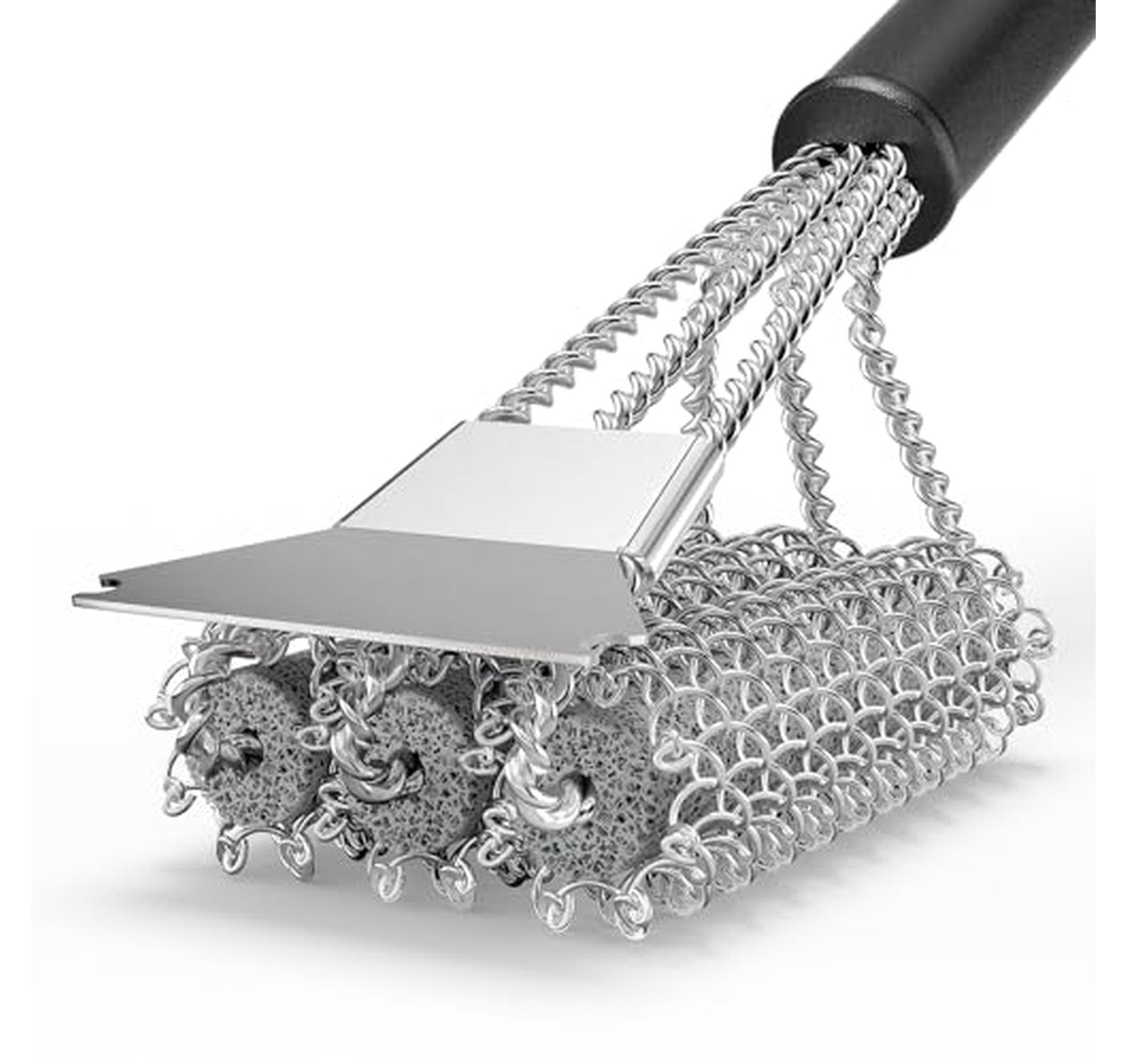 Bristle Free Stainless Steel Grill Brush and Scraper
