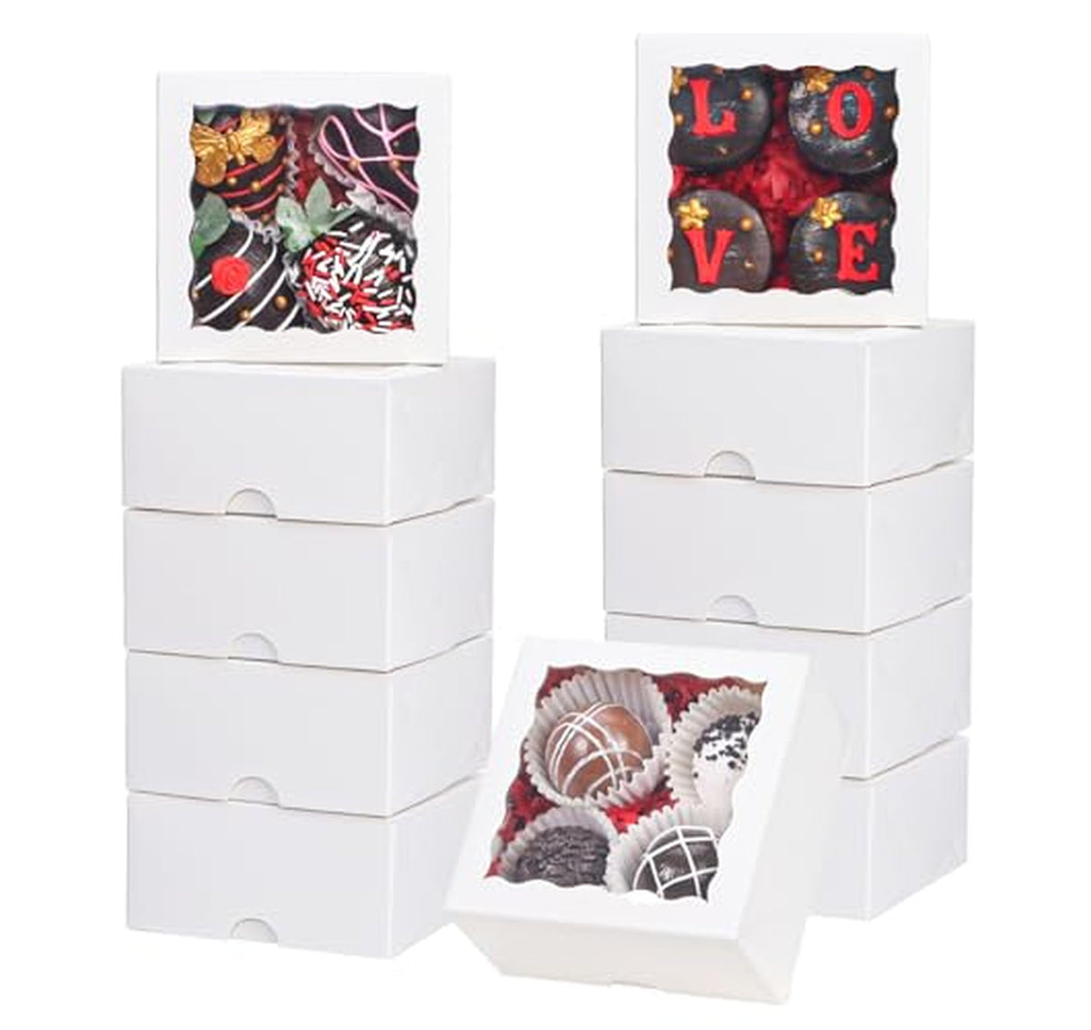40 Pack Pastry Bakery Boxes with Window