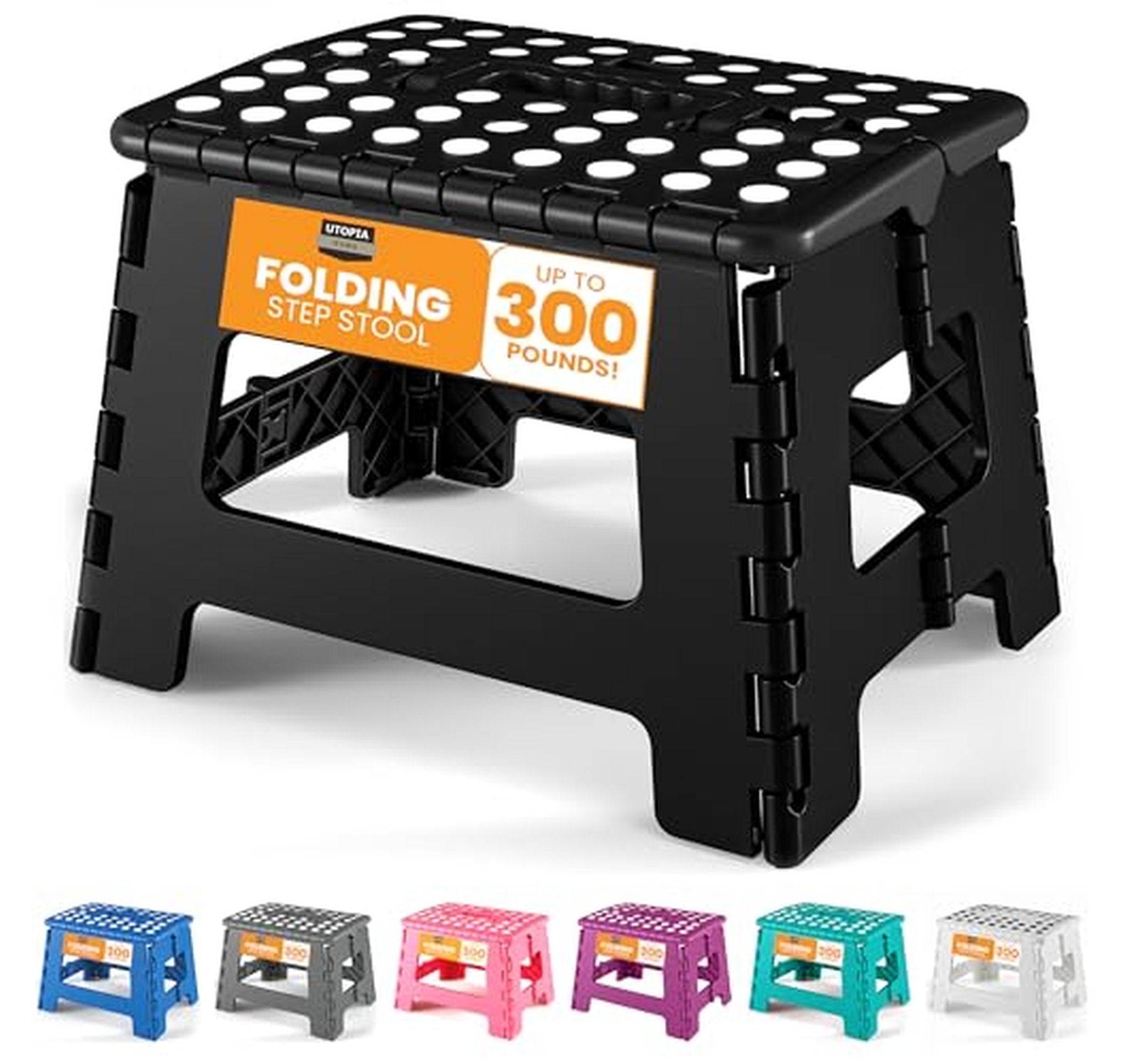 Folding 9-Inch Anti-Slip Plastic Step Stool