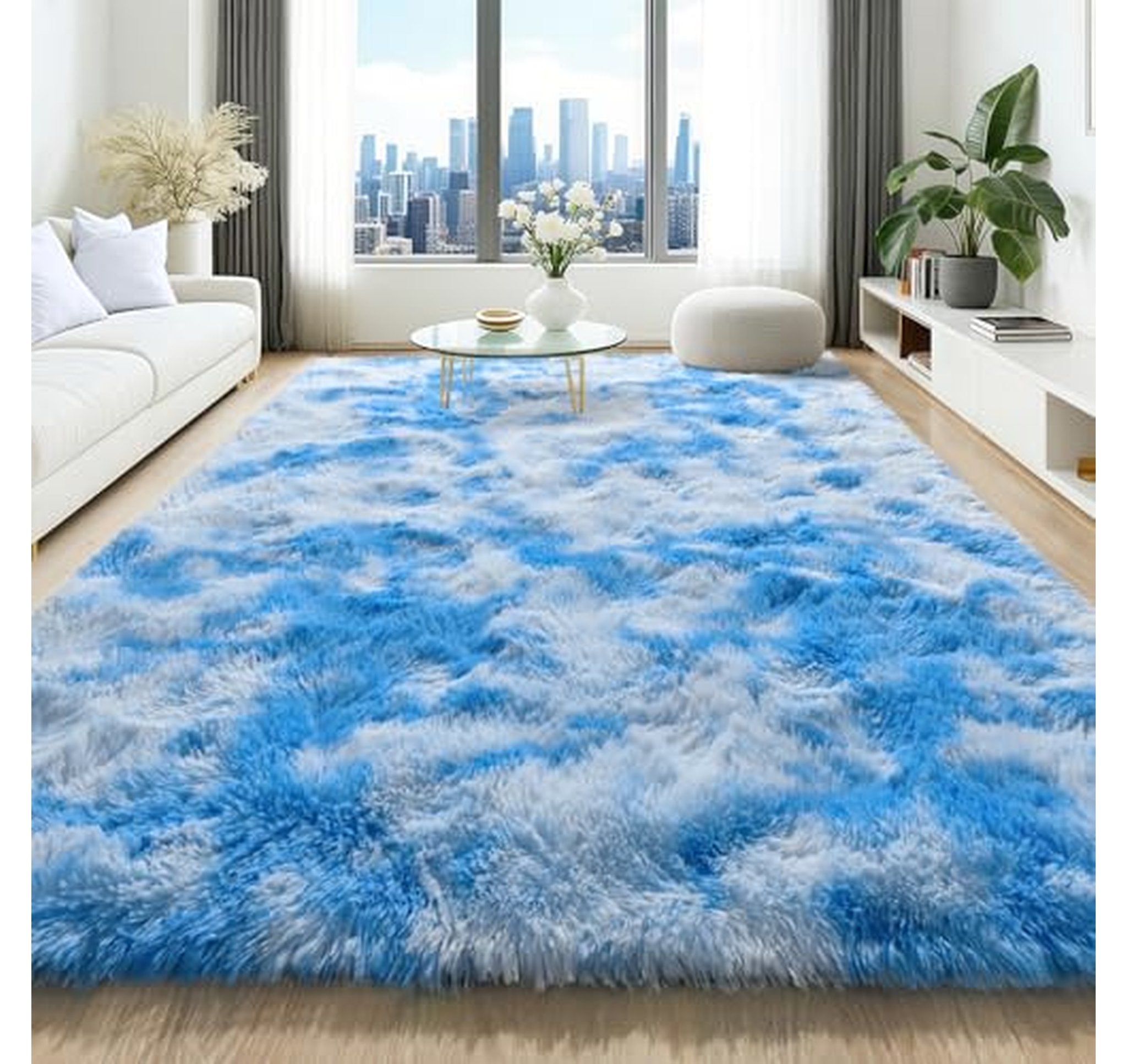 Large Ultra Soft Shaggy Area Rug 6x9 Washable
