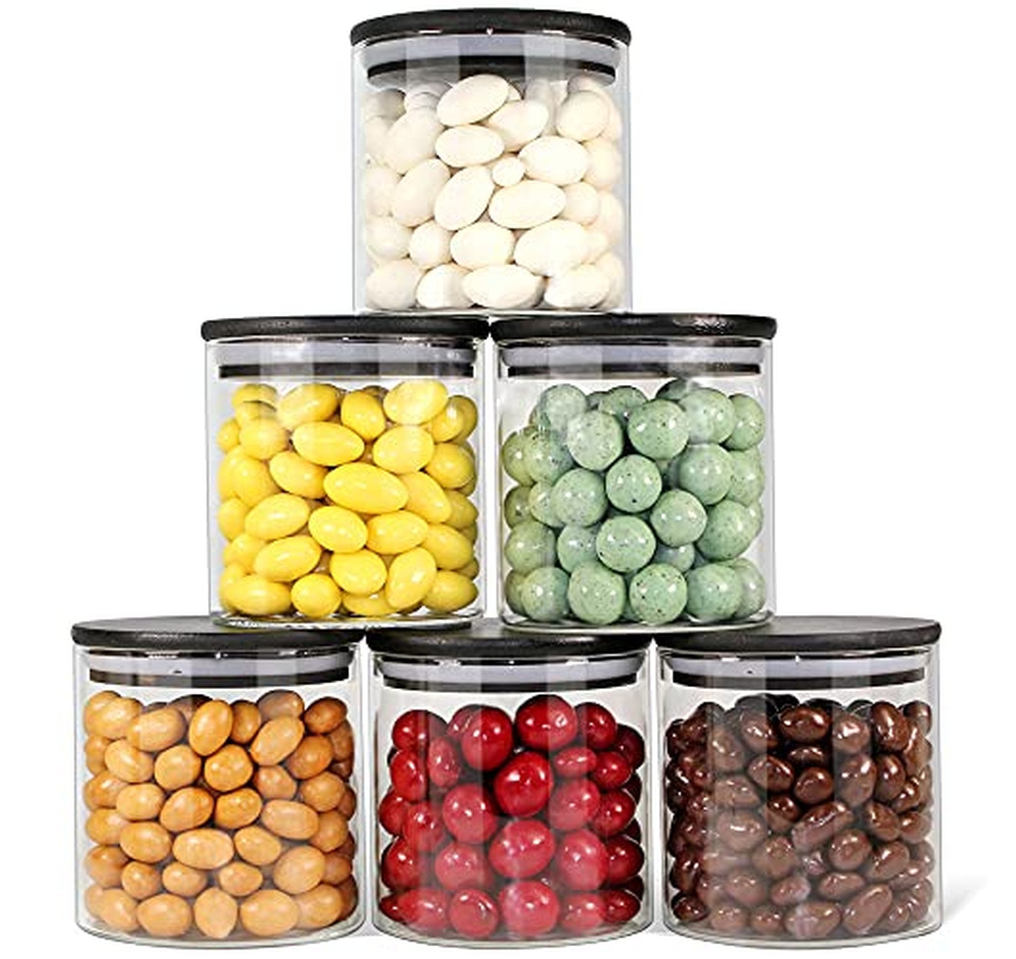 6 Pack Airtight Glass Food Storage Jars