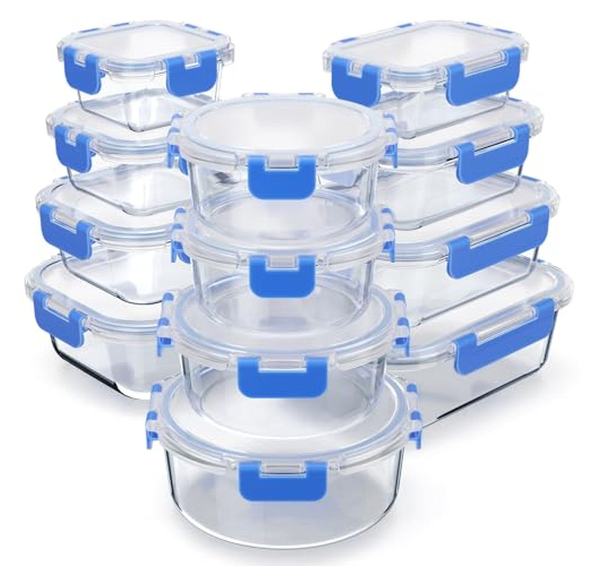 24 Piece Glass Food Storage Containers with Lids