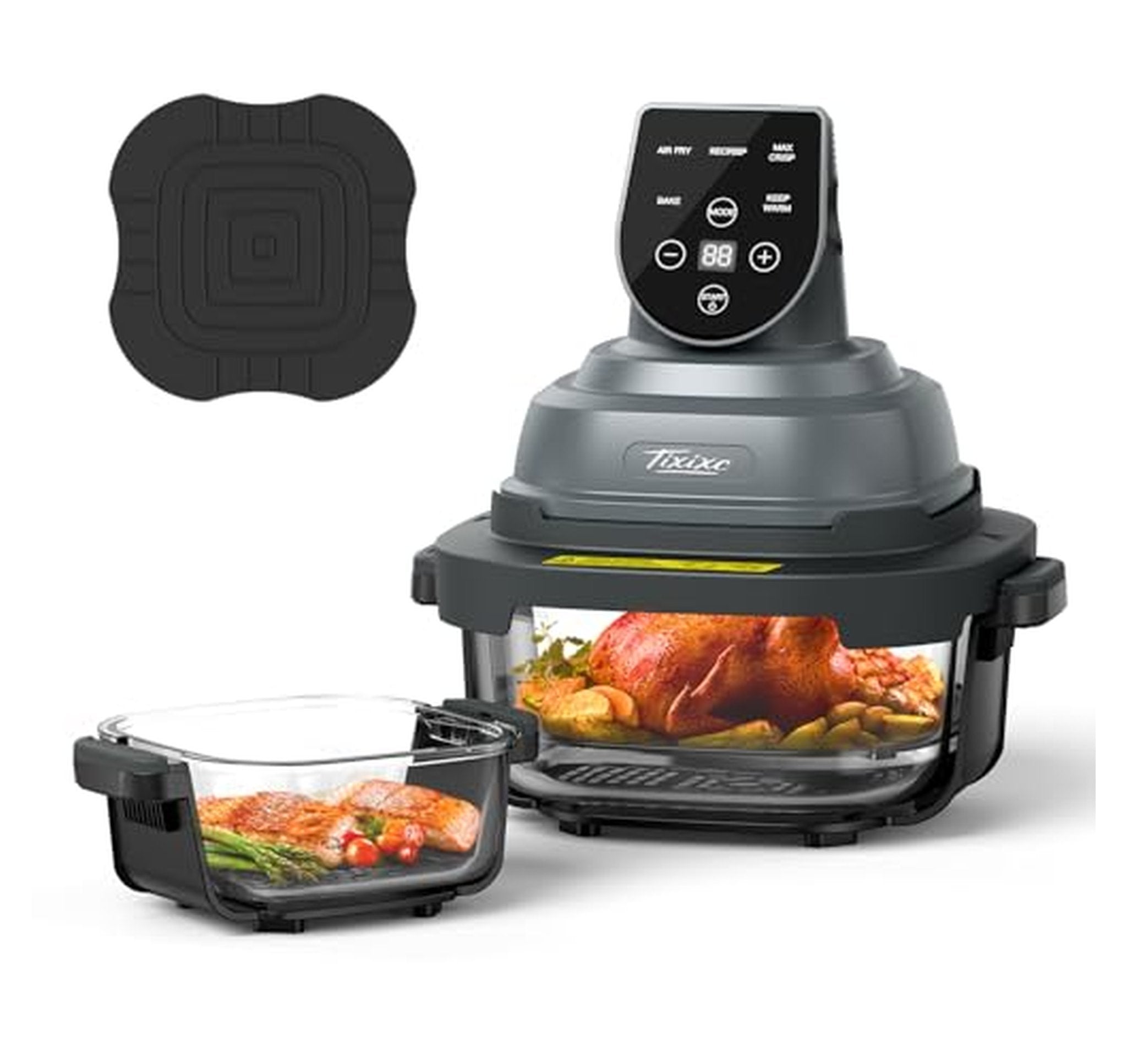 4QT 1500W 5-in-1 Portable Glass Air Fryer