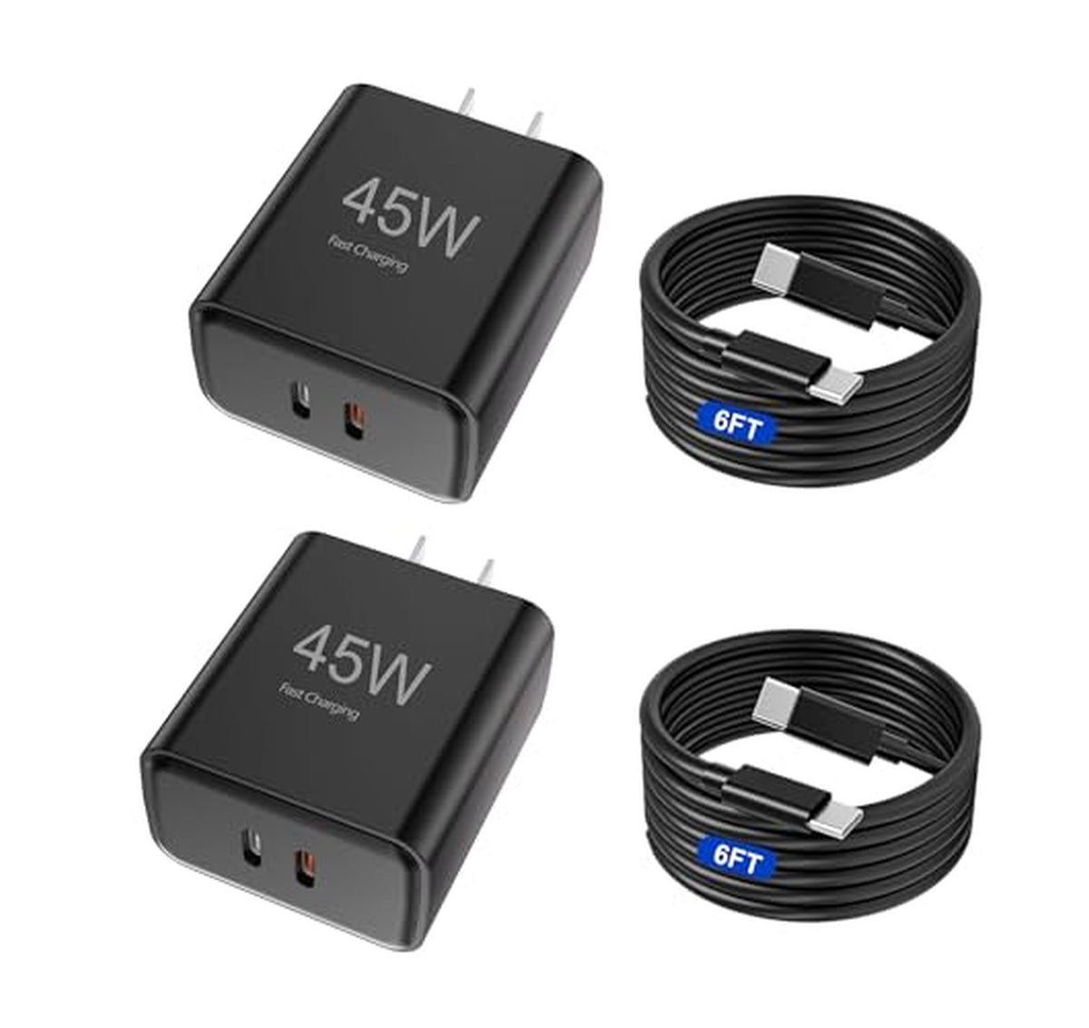 45W Fast USB C Wall Charger with Cable