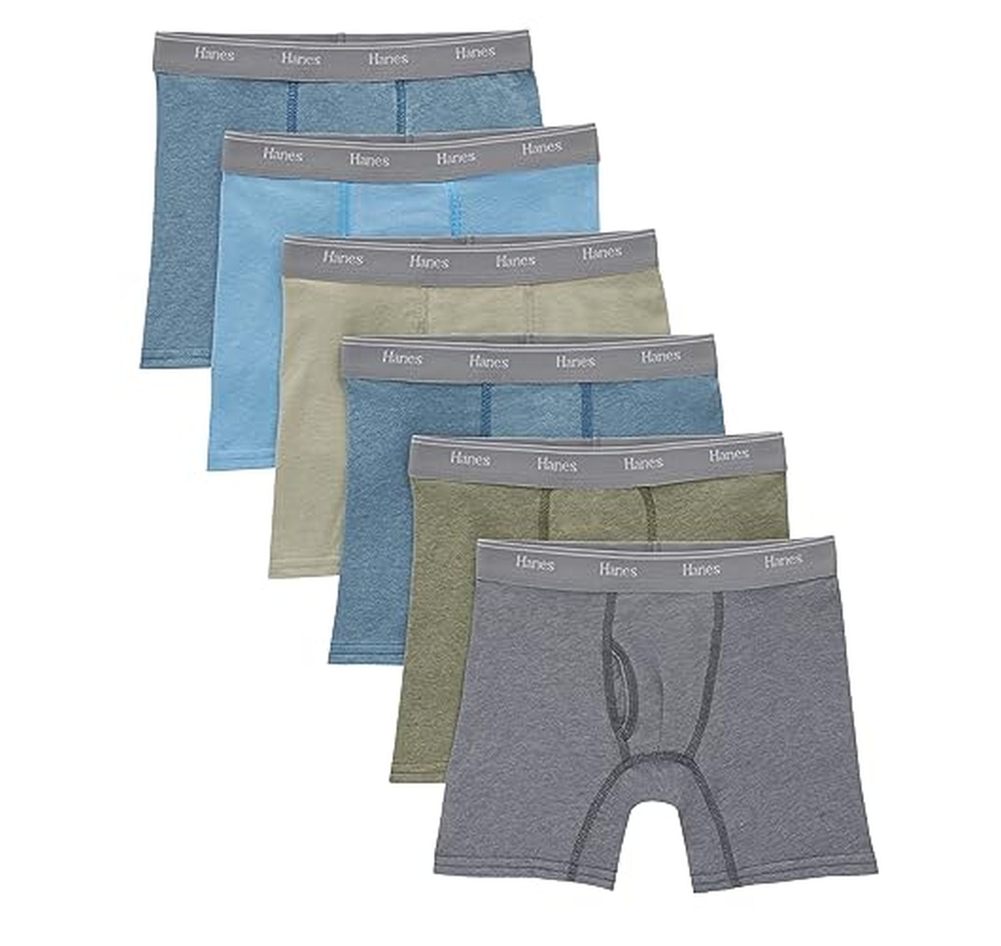6 Pack Hanes Boys Cotton Boxer Briefs
