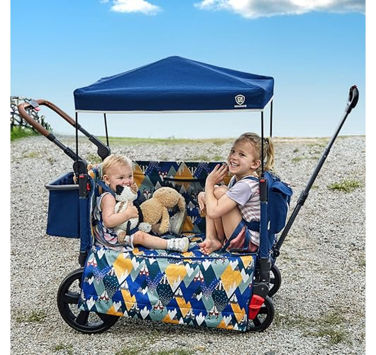 Side-Unzip Wagon Stroller for 2 Kids