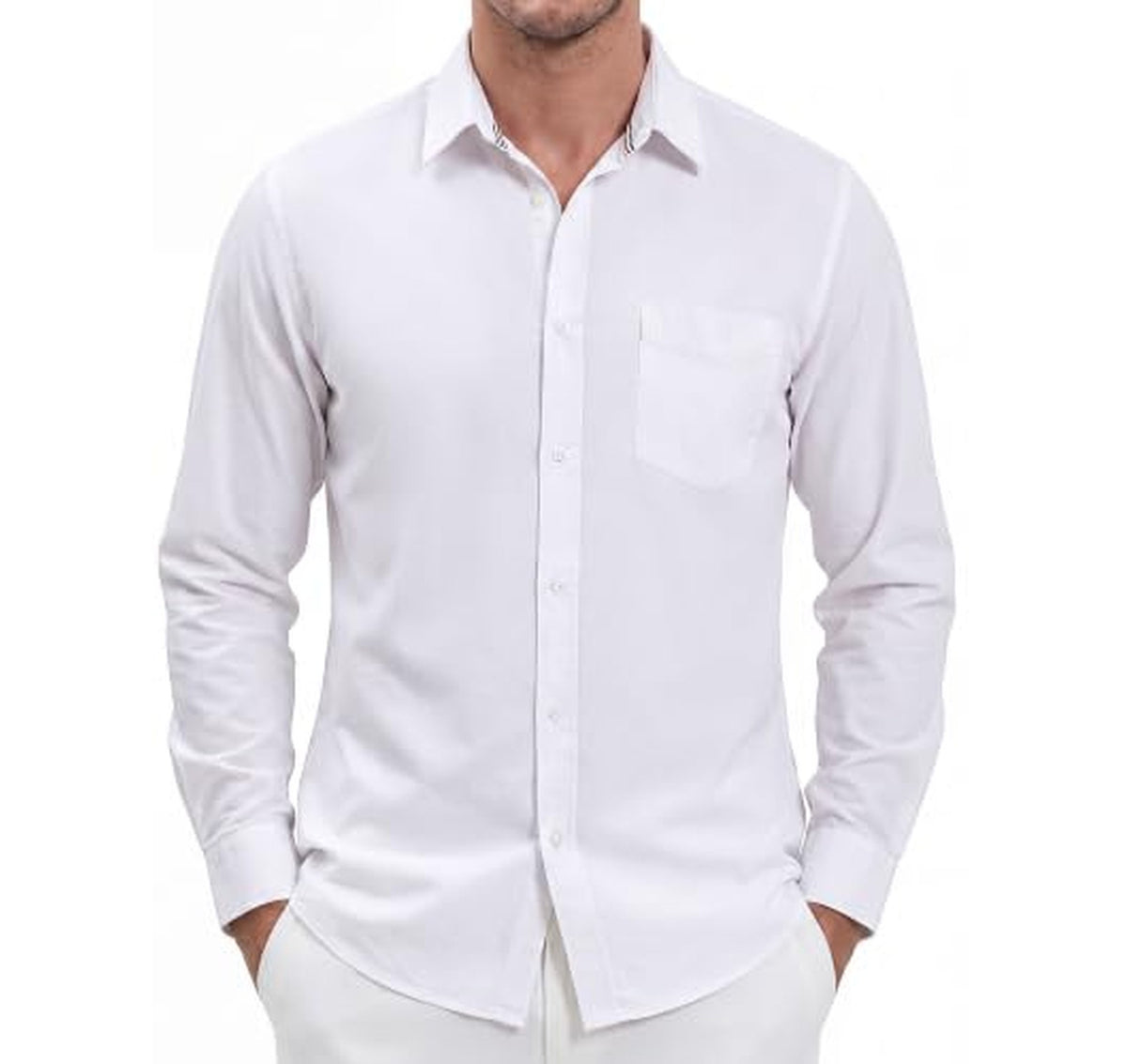 Casual Button Down Untucked Dress Shirt