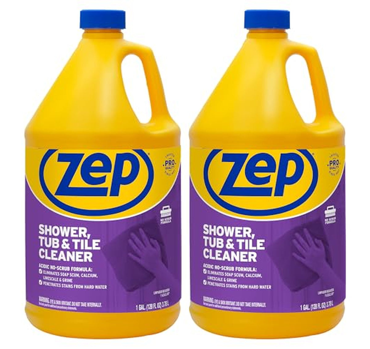 2 Pack Zep Shower Tub and Tile Cleaner Gallon