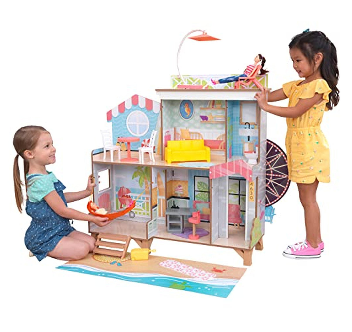 KidKraft Ferris Wheel Beach House Wooden Dollhouse