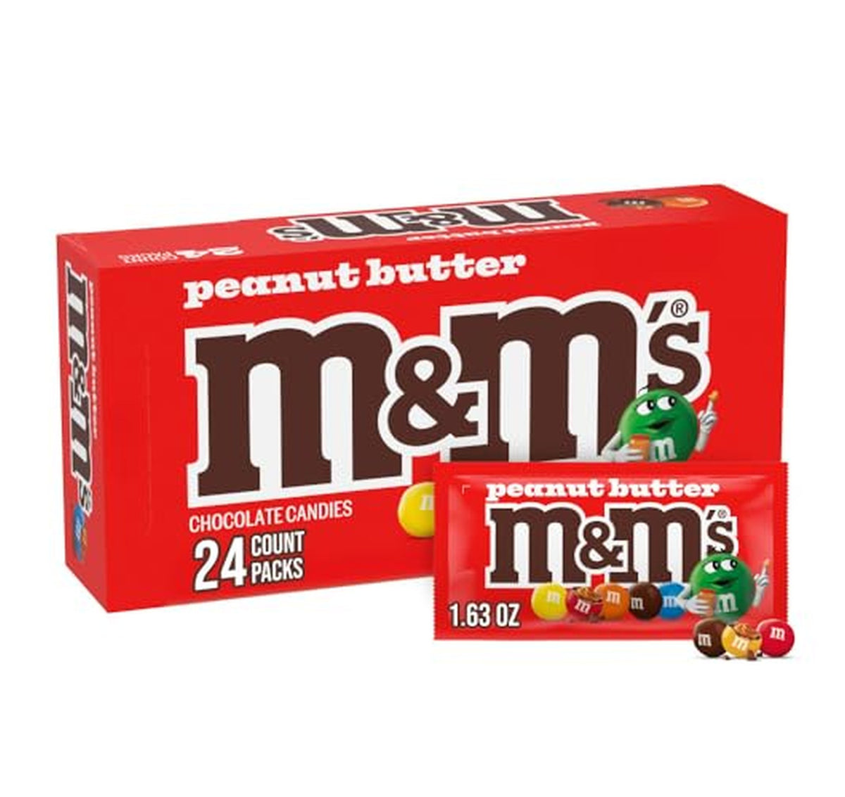 24 Pack M&M's Peanut Butter Chocolate Candy Bars