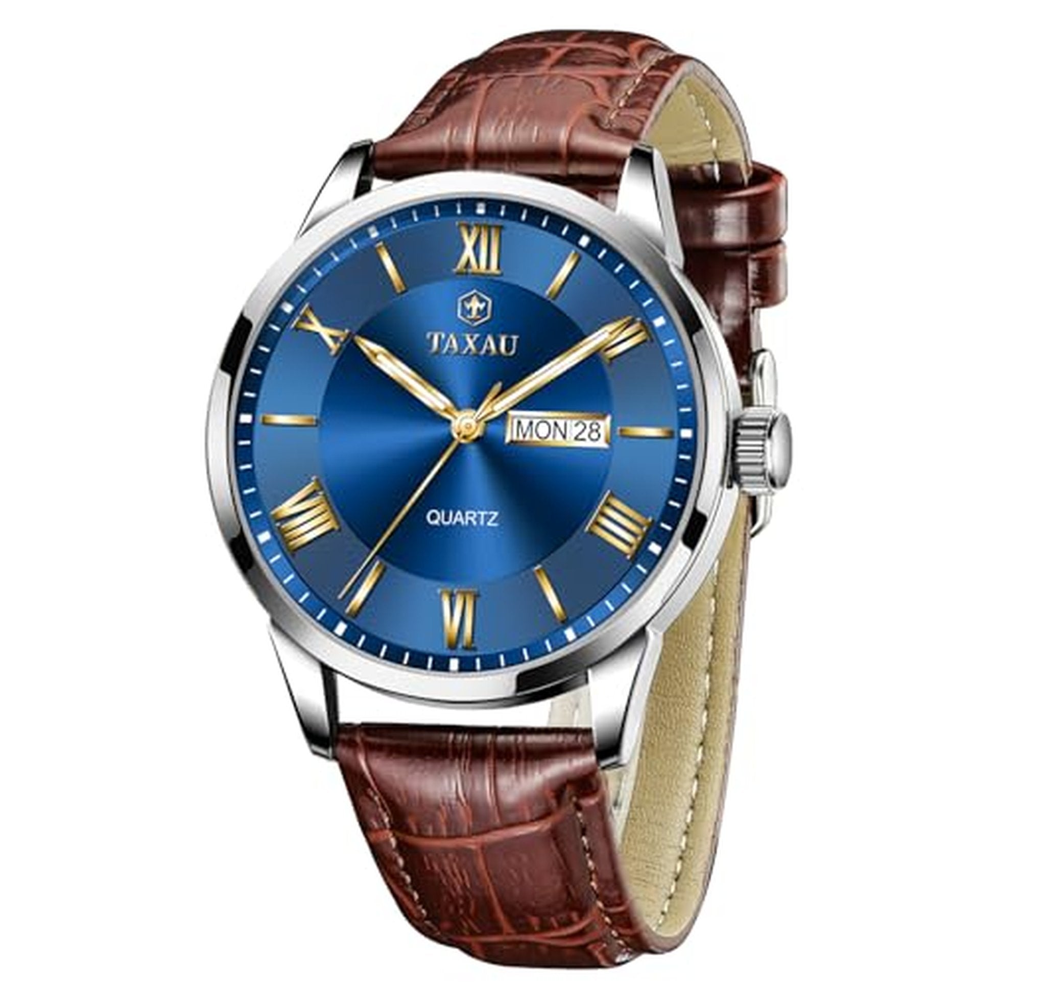 Analog Waterproof Leather Band Men’s Dress Watch