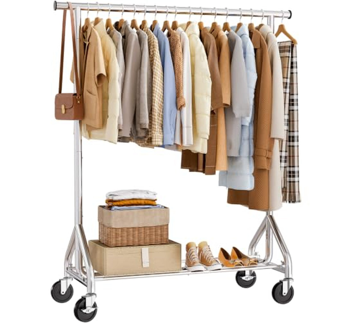Heavy Duty Rolling Clothes Rack 380 lb Capacity