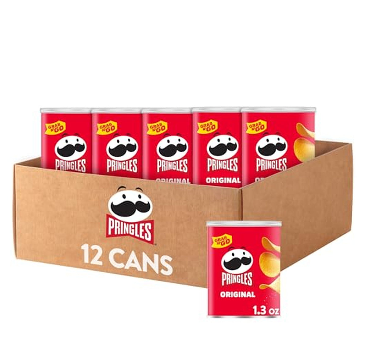 12 Pack Pringles Original Potato Crisps Cans