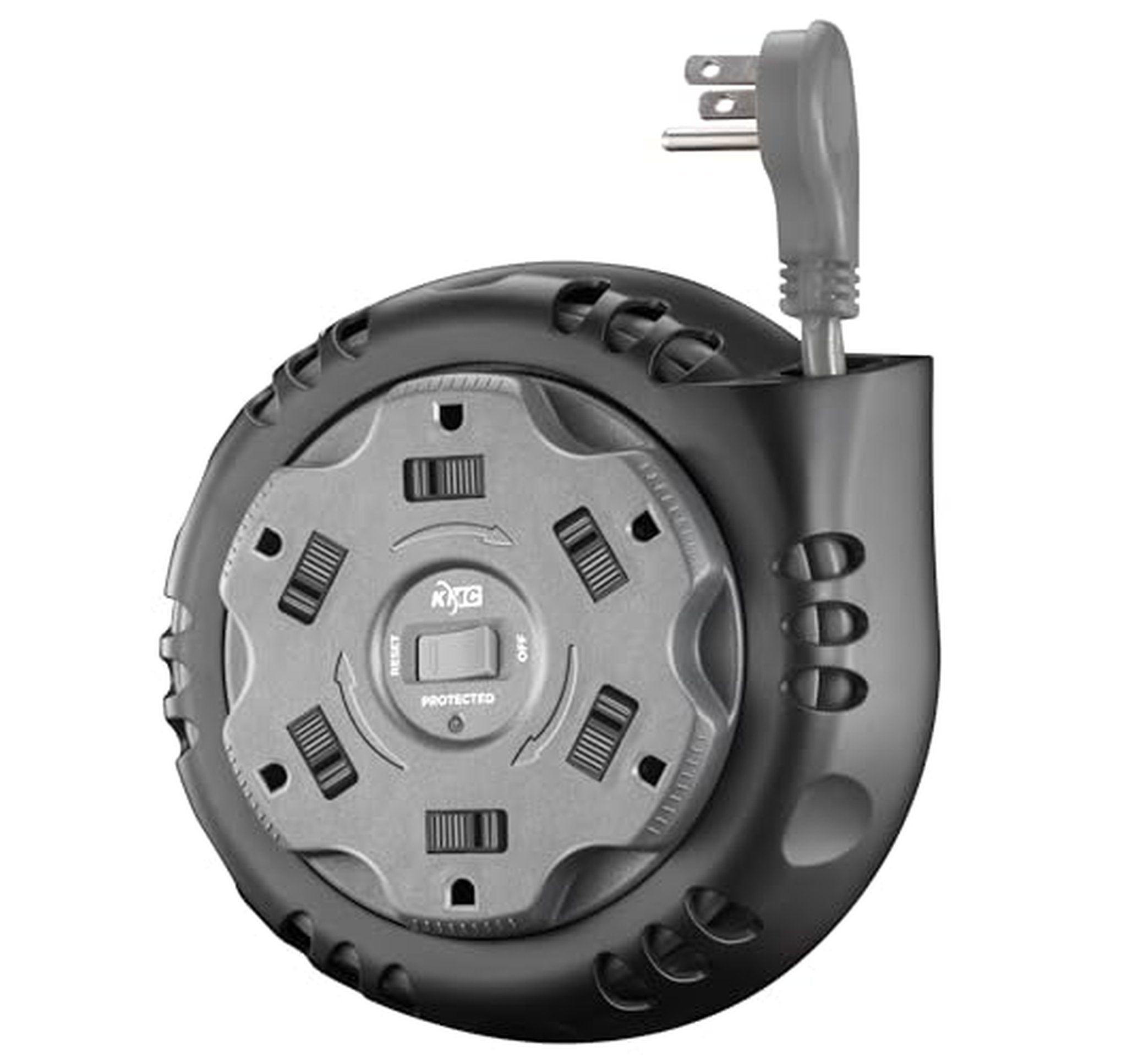 6-Outlet Retractable Surge Protector Power Strip 8ft Cord