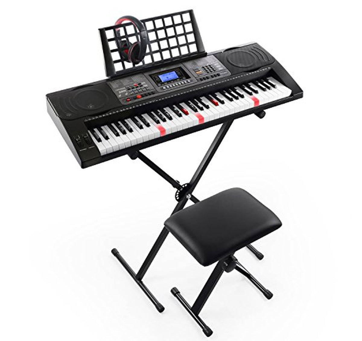 61-Key Lighted Touch Sensitive Keyboard Kit with Stand