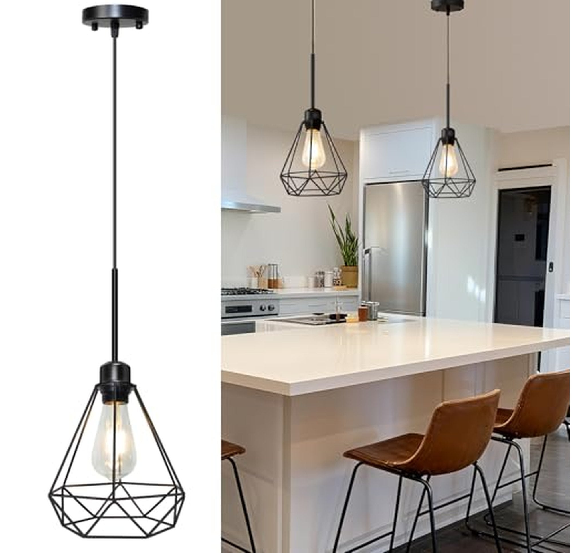 1 Pack Adjustable Diamond Pendant Light Fixture