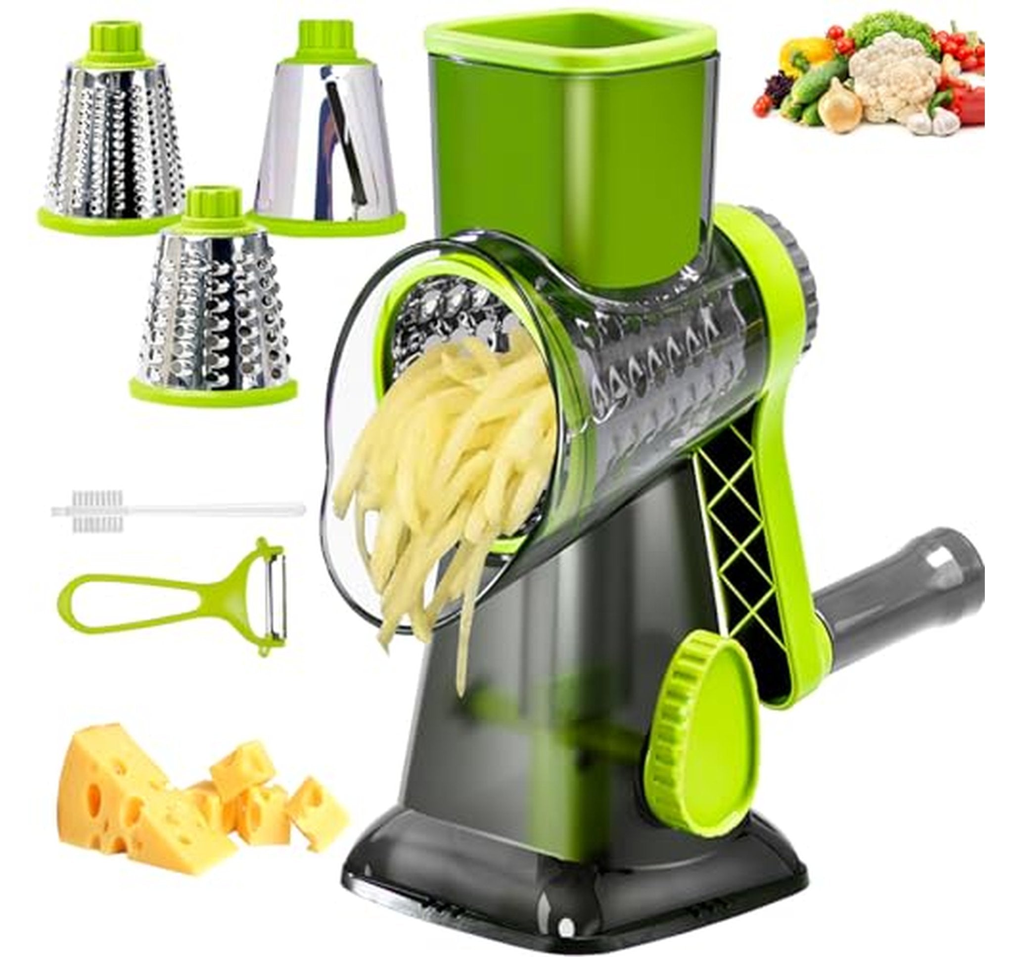 Rotary Cheese and Vegetable Grater with Handle