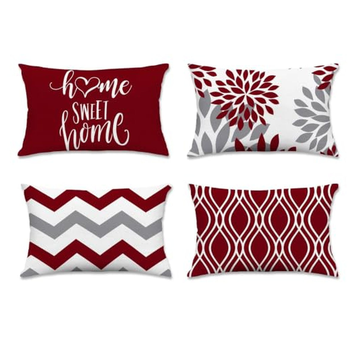 4 Pack Outdoor Lumbar Throw Pillow Covers