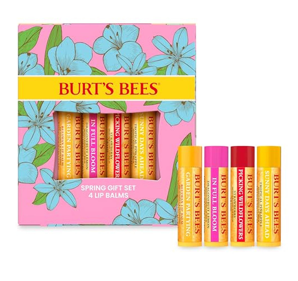 4 Pack Burt's Bees Assorted Lip Balm Tubes