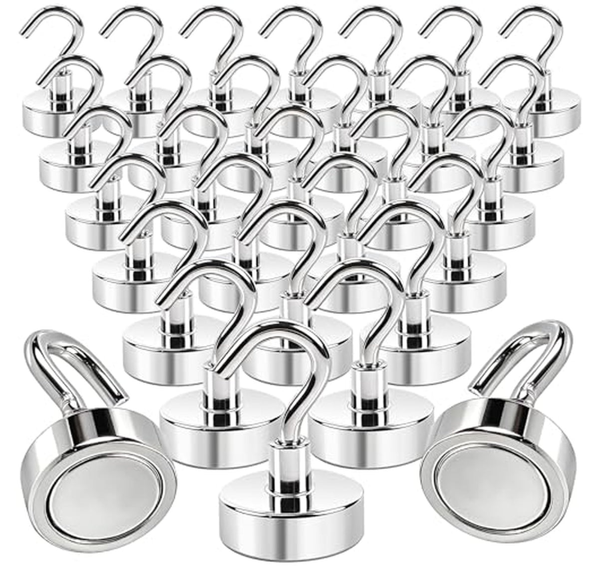 30 Pack Heavy Duty Magnetic Hooks with Holders
