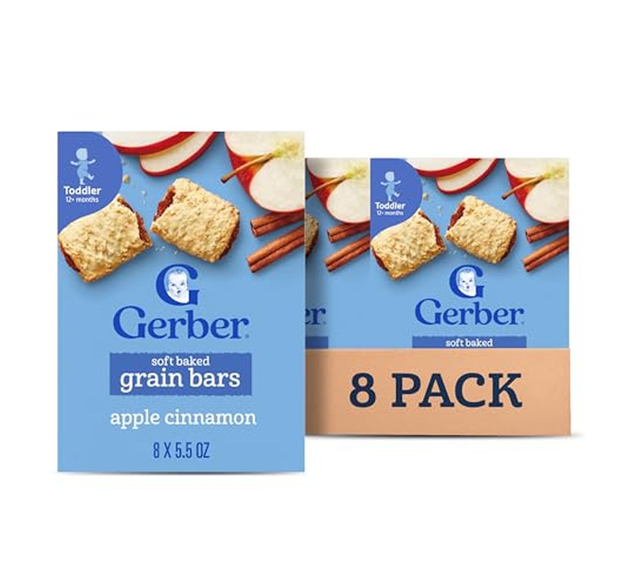 8 Pack Gerber Toddler Soft Baked Grain Bars