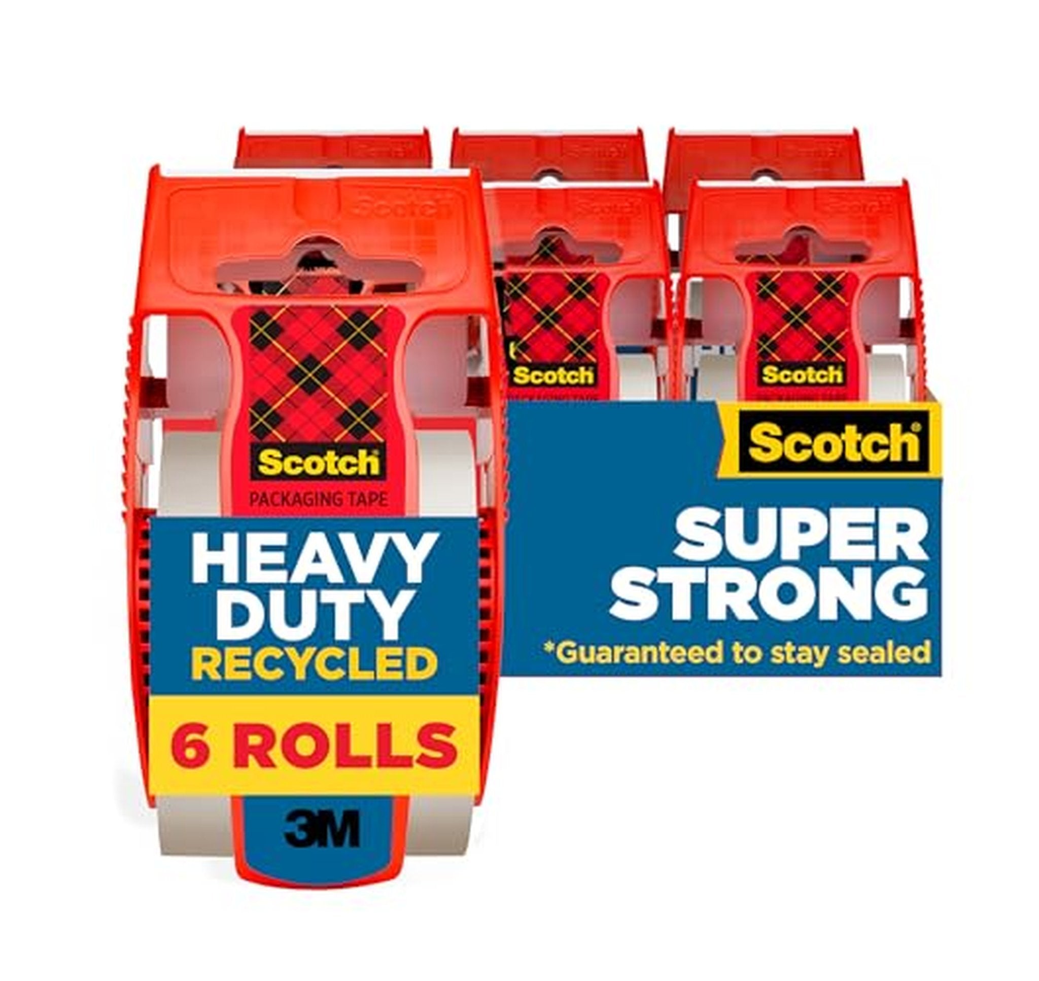 6 Pack Scotch Heavy Duty Recycled Packaging Tape