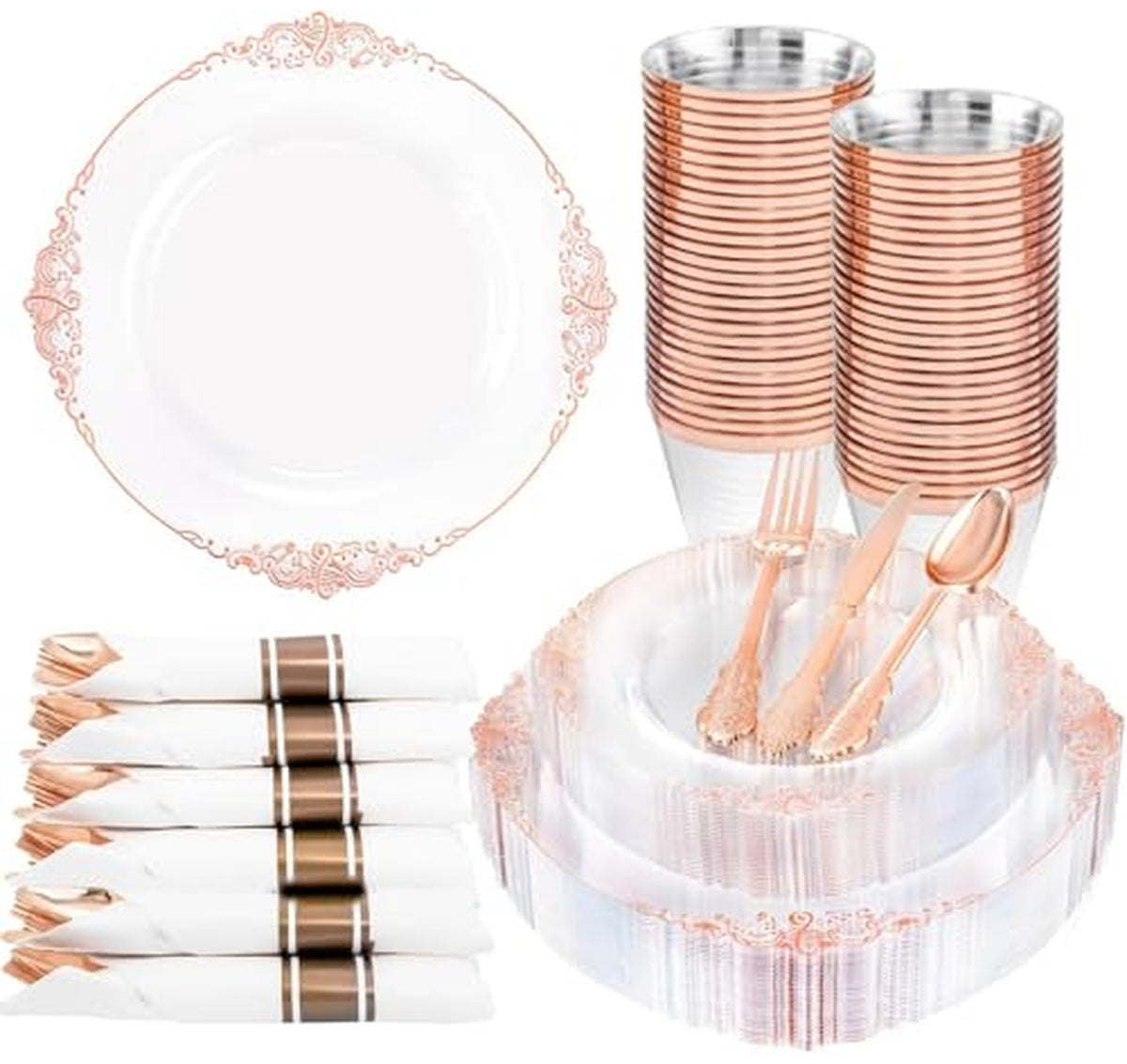 175 Piece Disposable Party Dinnerware Set