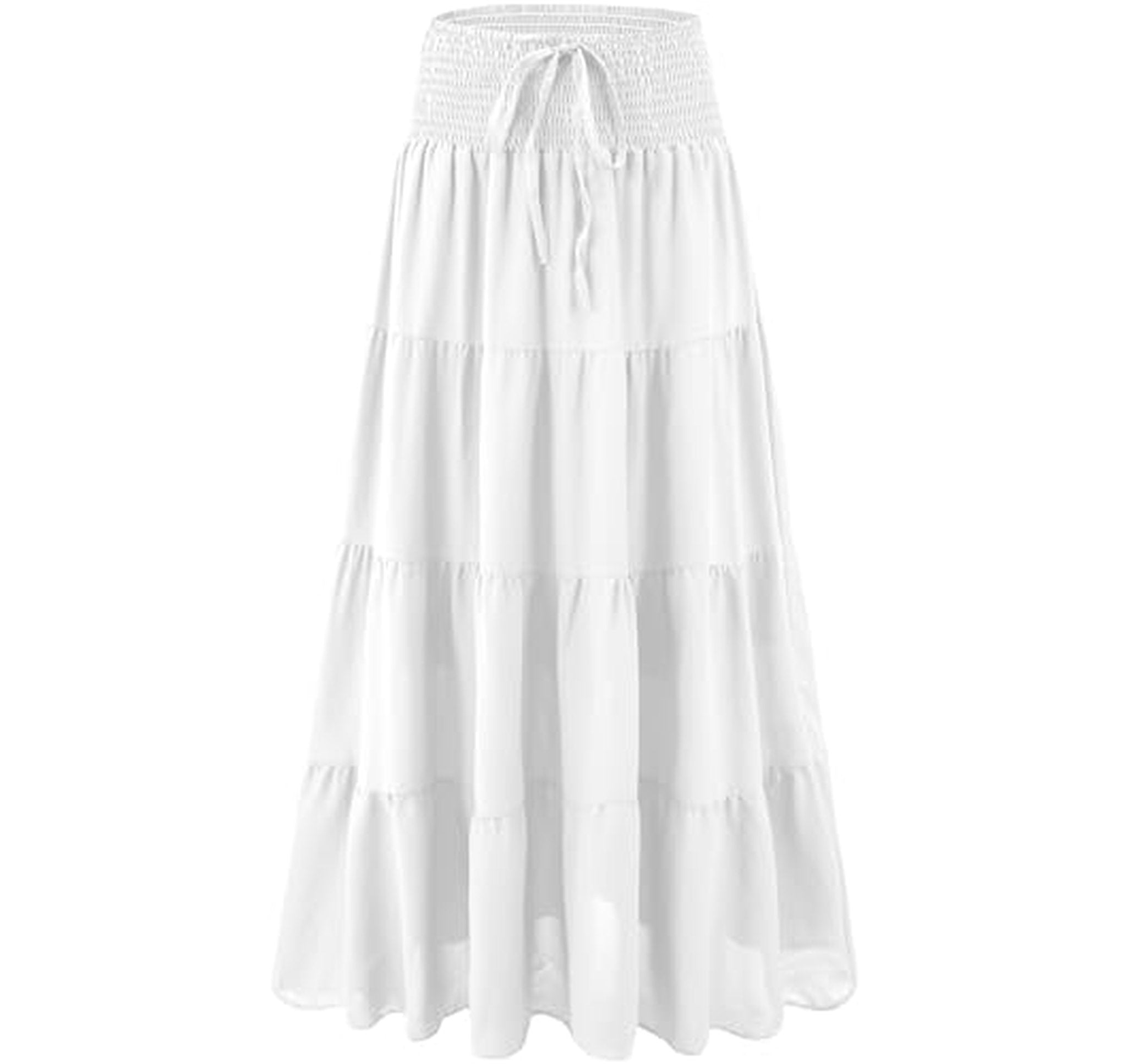Ruffle High Waist Pleated Maxi Skirt