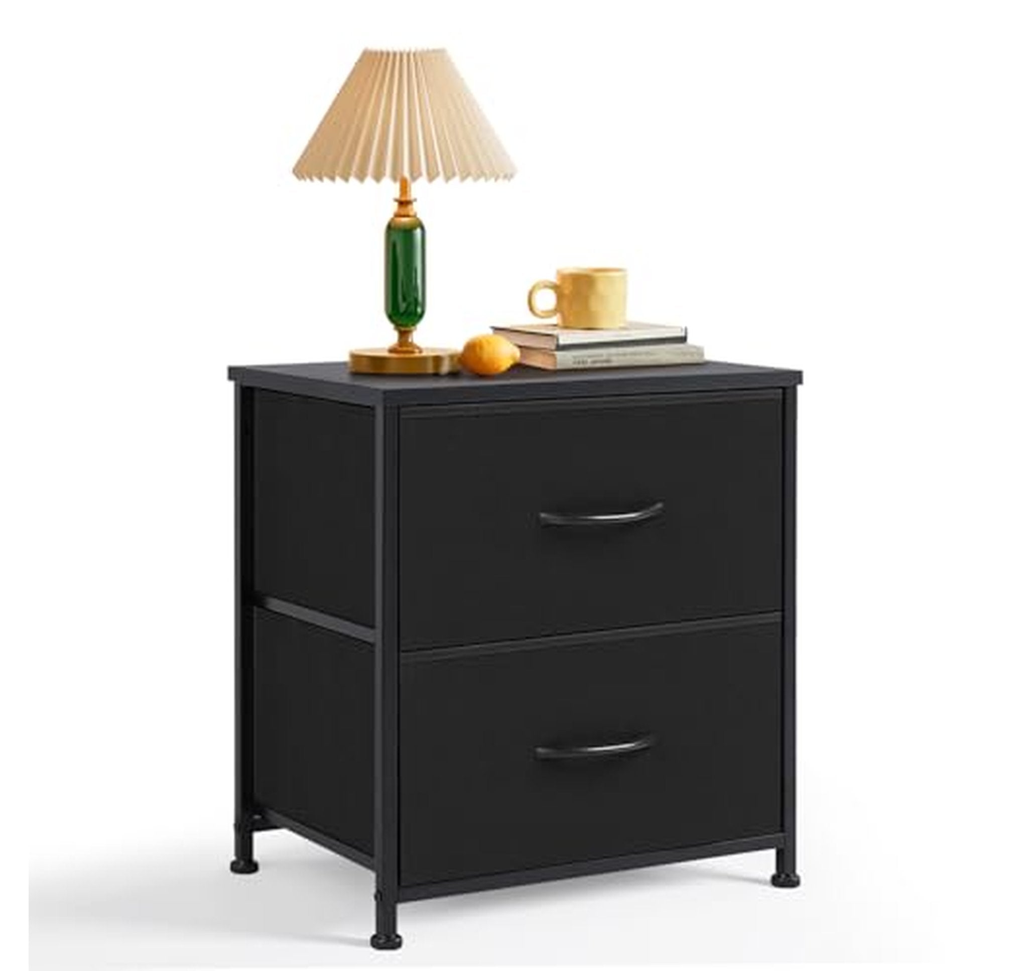 2 Drawer Fabric Nightstand Dresser End Table