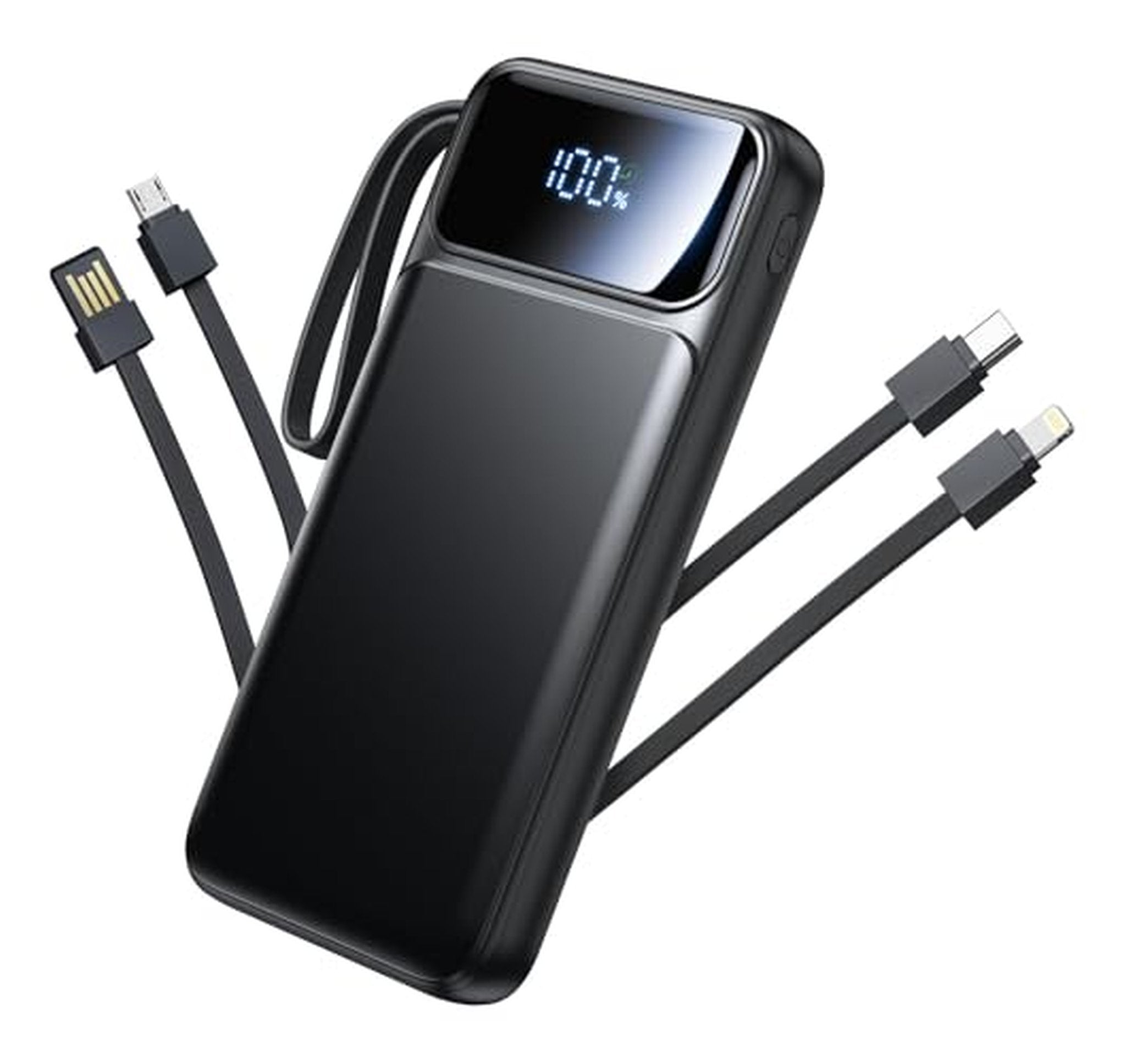 10000mAh Fast Charging Portable Power Bank with Cables