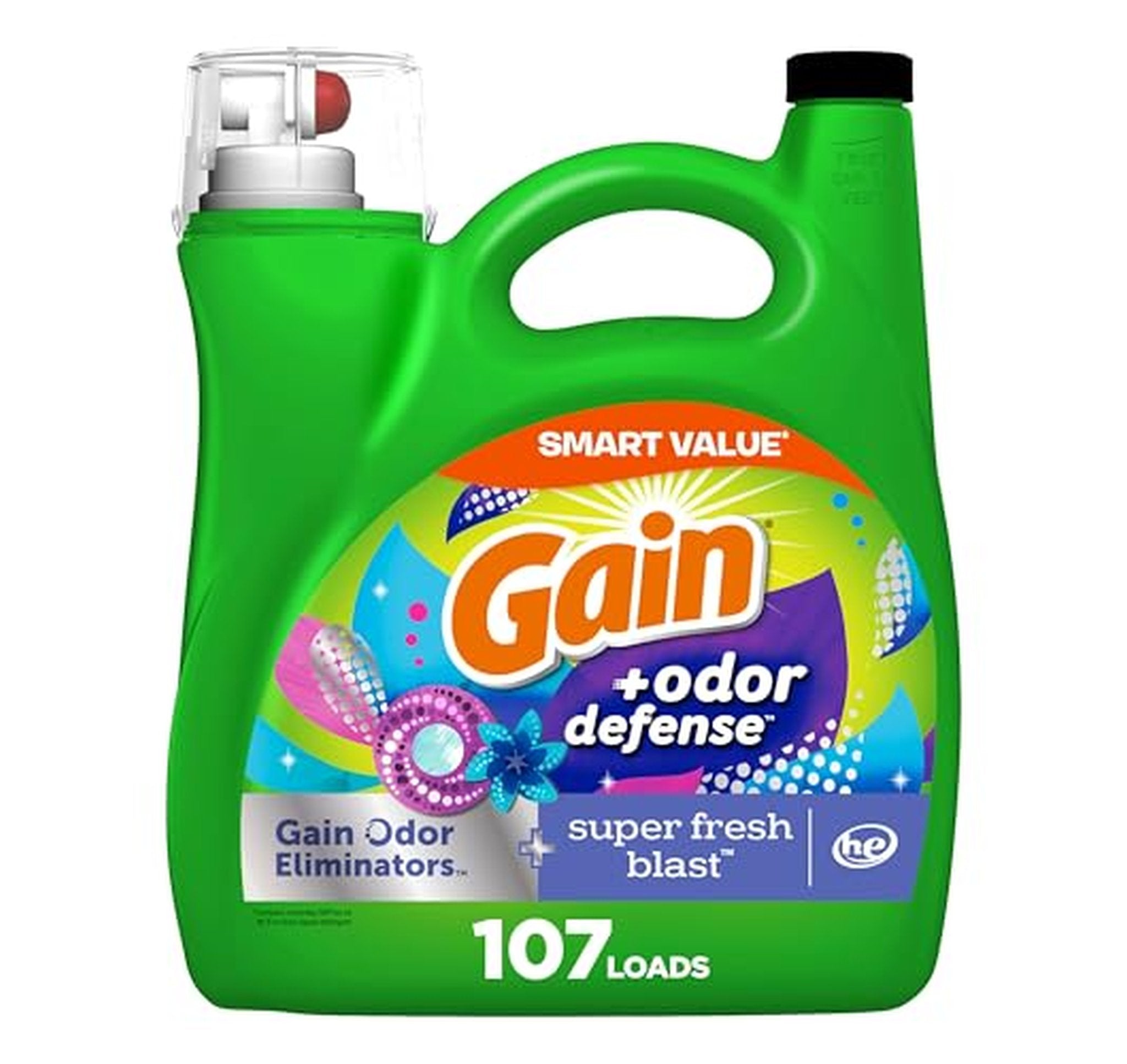 Gain Odor Defense Liquid Laundry Detergent, 107 Loads