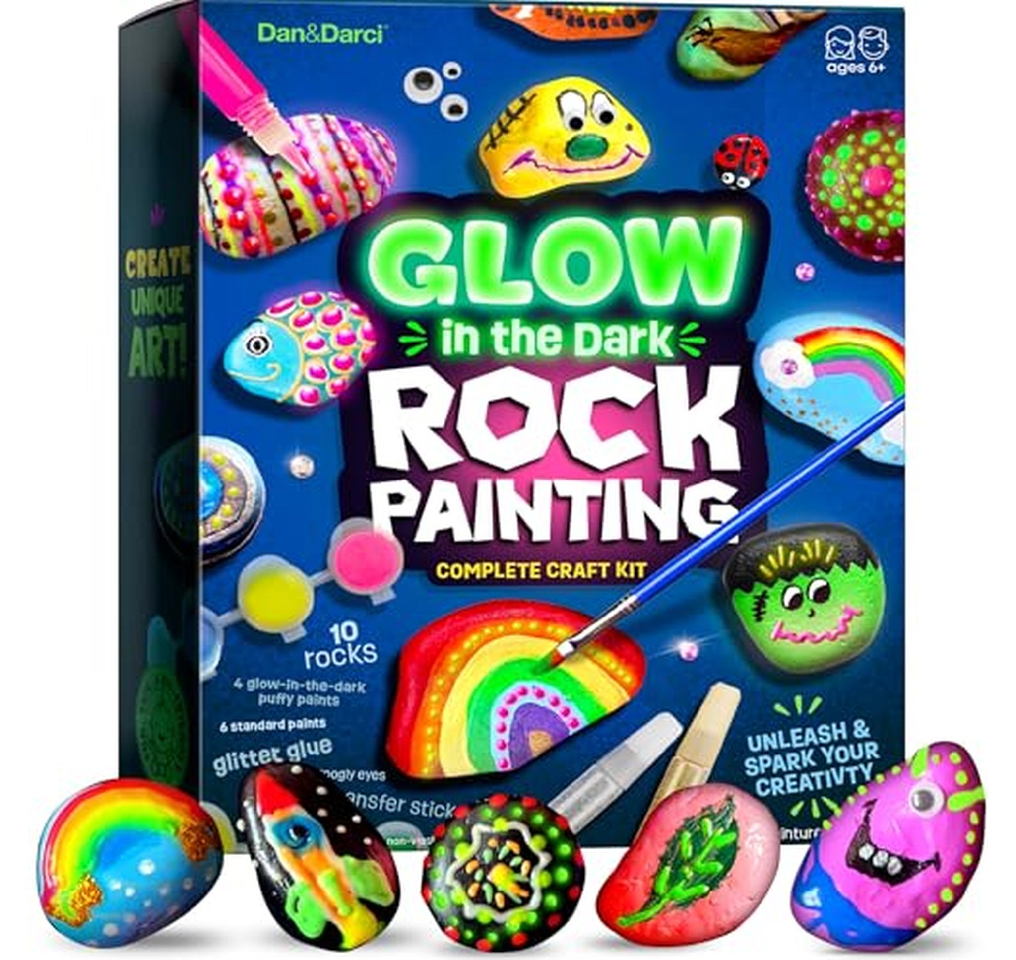 Glow in the Dark Kids Rock Painting Kit