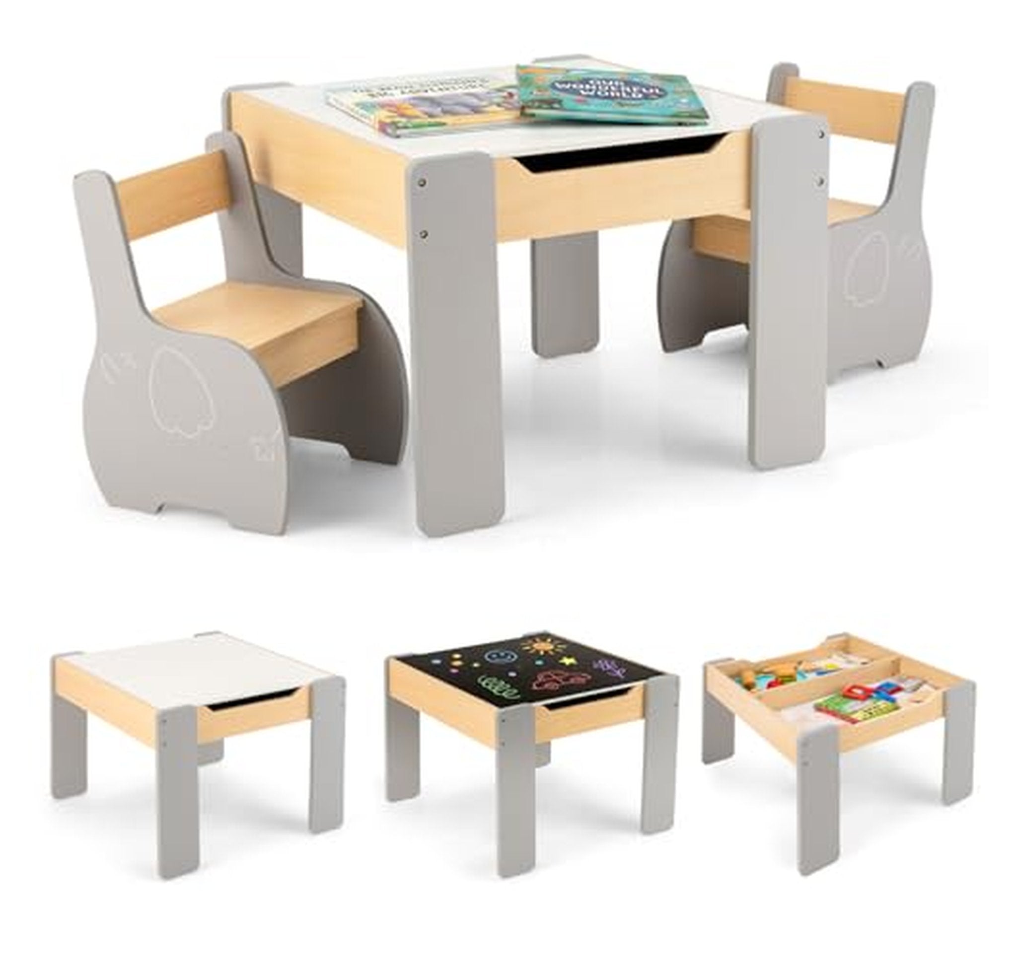 3 Piece Kids Activity Table and Chair Set